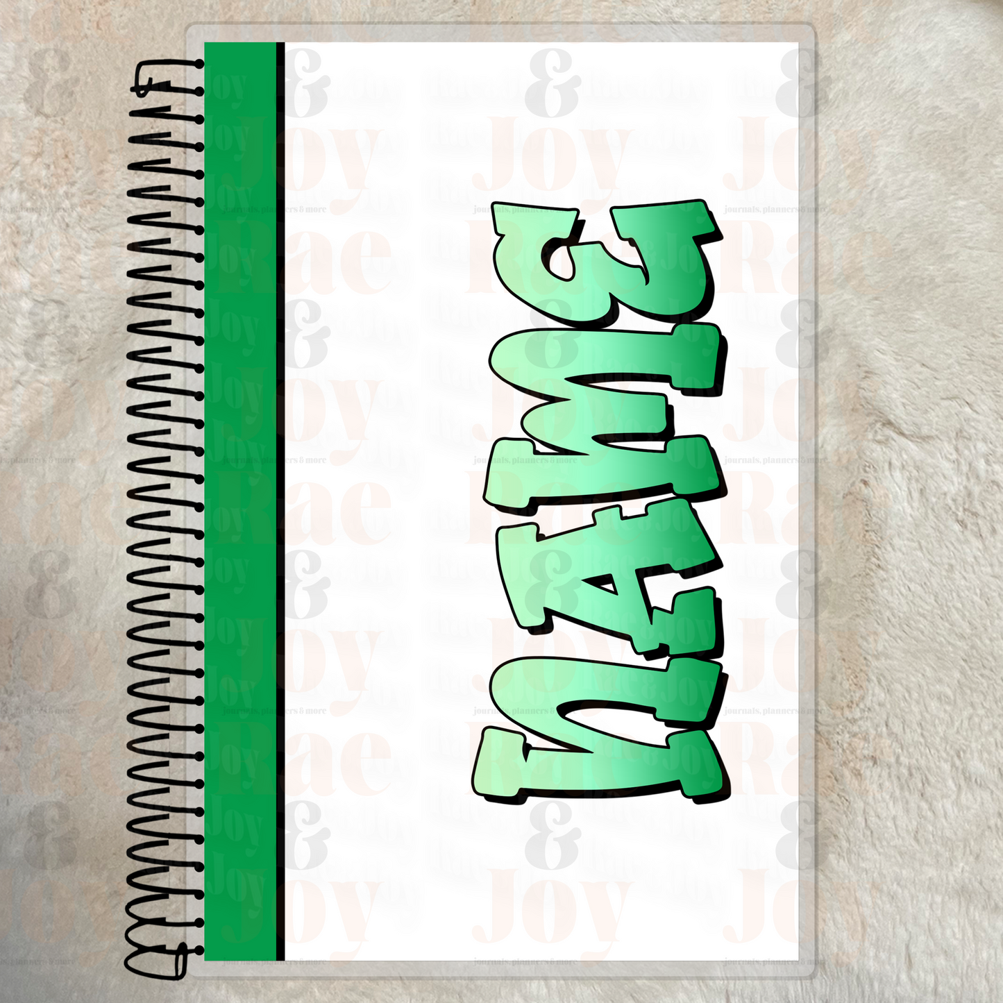 Custom Name Gradient Notebook – Personalized Lined Journal 5.5X8.5’’ Green Journals/Planners