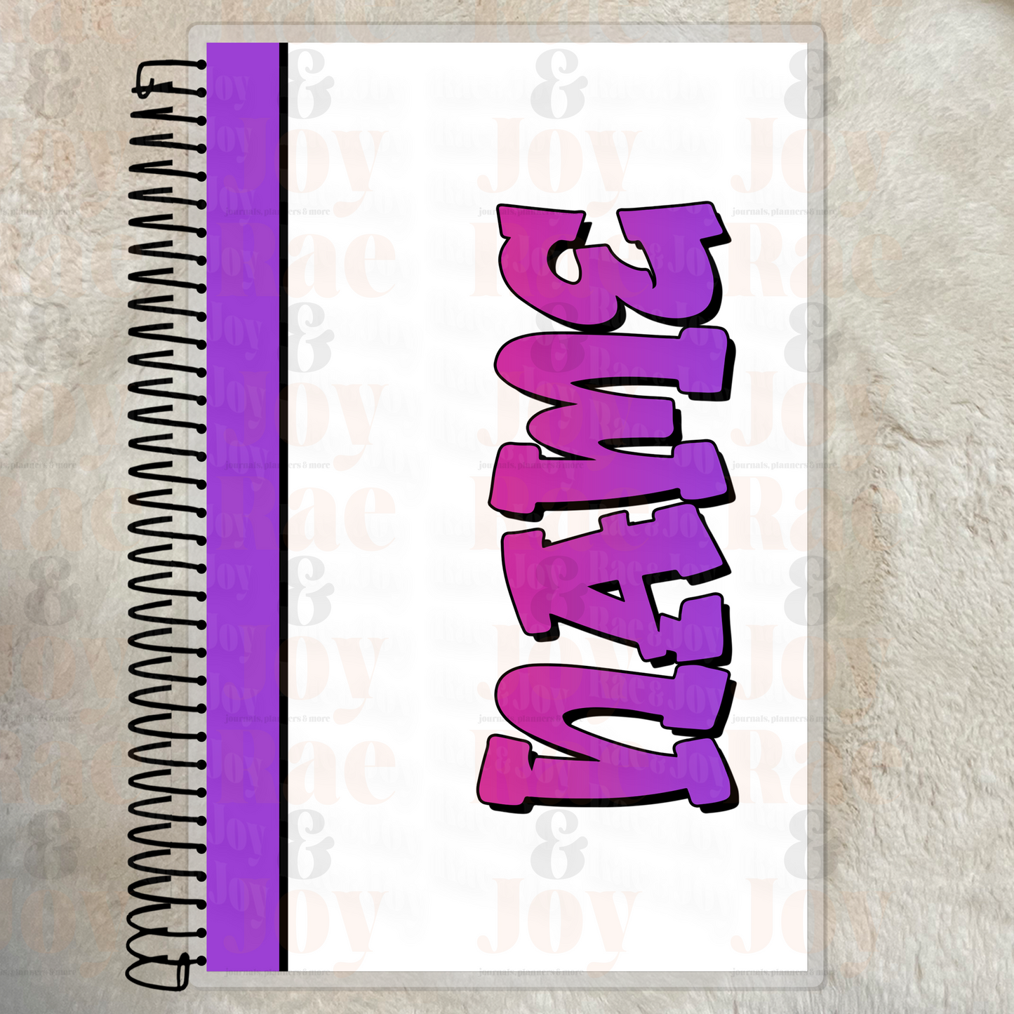 Custom Name Gradient Notebook – Personalized Lined Journal 5.5X8.5’’ Pink & Purple Journals/Planners