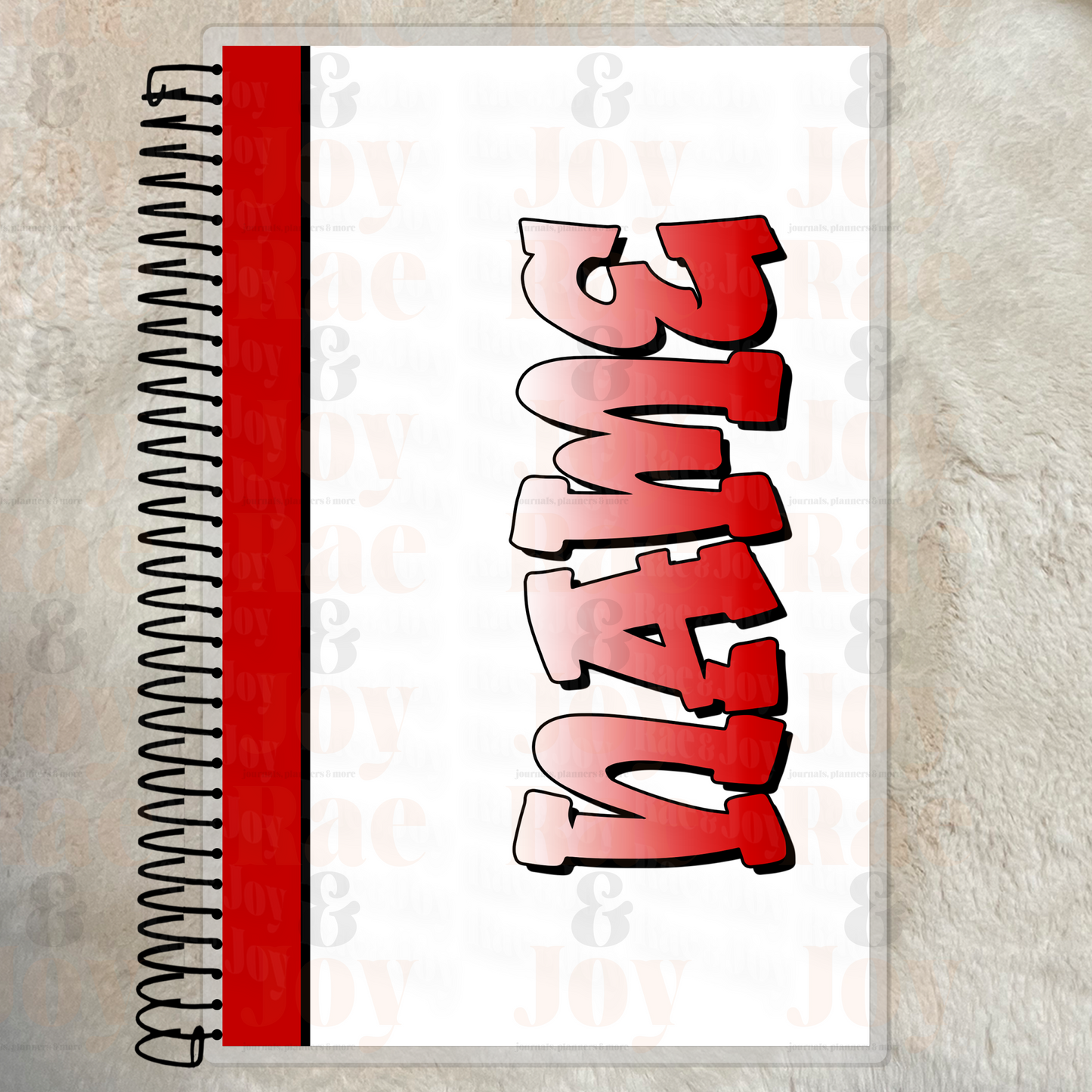 Custom Name Gradient Notebook – Personalized Lined Journal 5.5X8.5’’ White & Red Journals/Planners