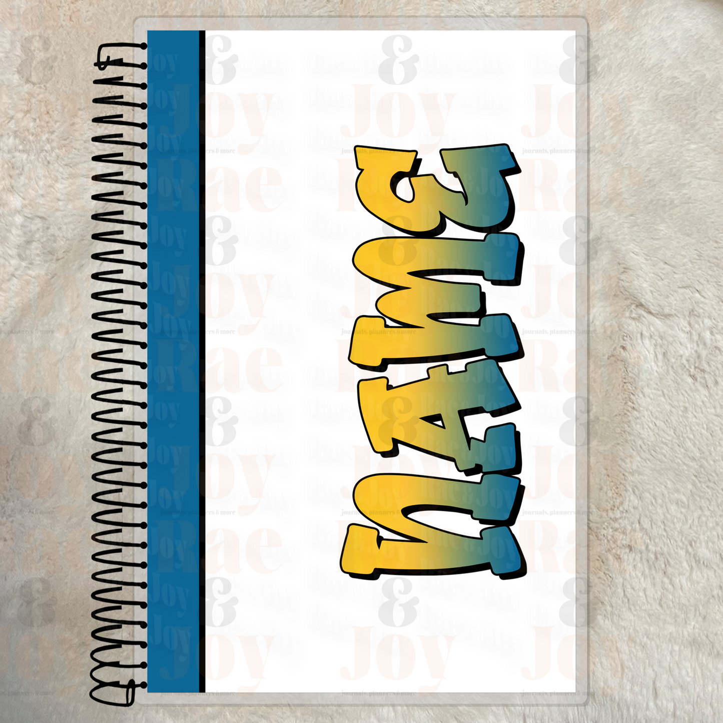 Custom Name Gradient Notebook – Personalized Lined Journal 5.5X8.5’’ Yellow & Blue Journals/Planners