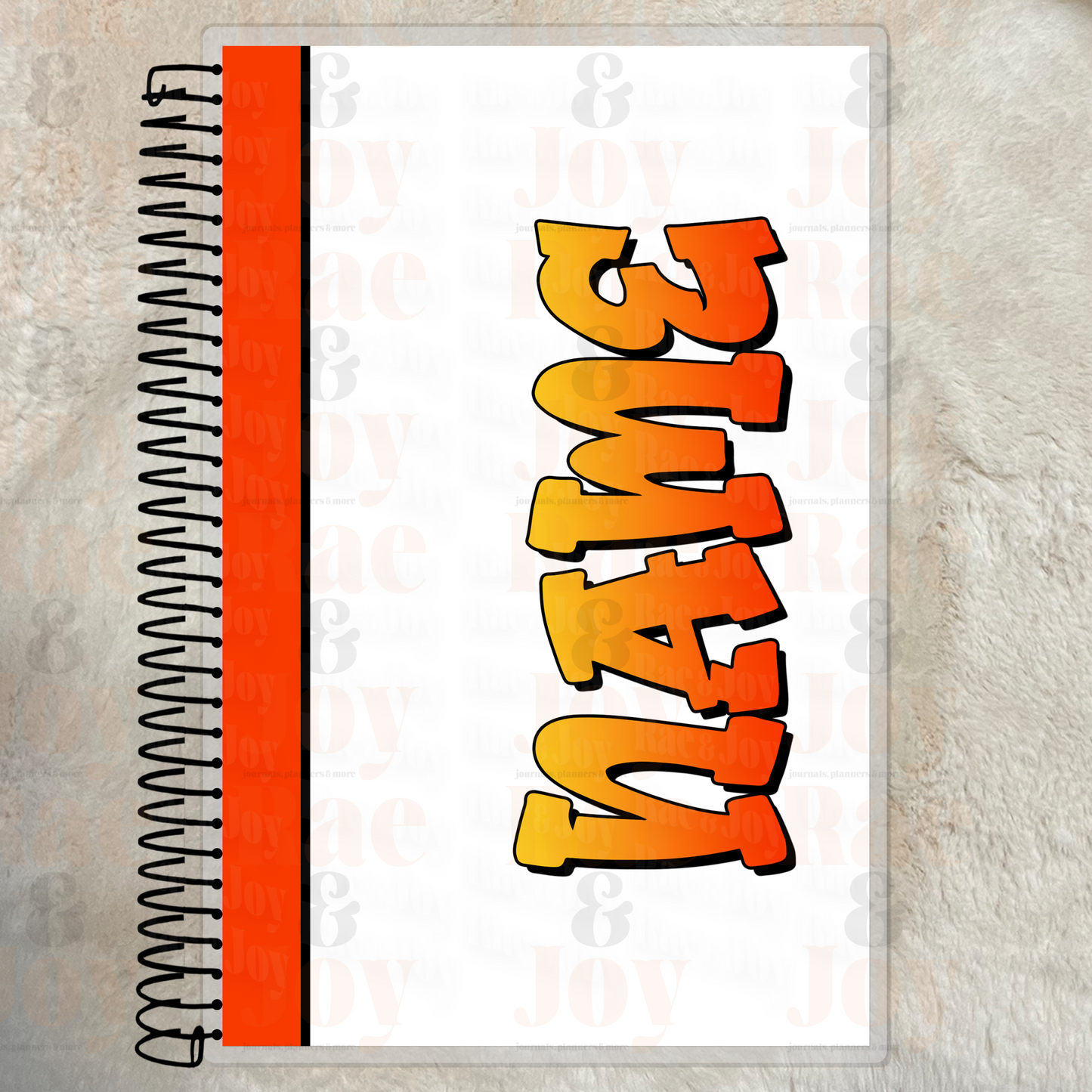 Custom Name Gradient Notebook – Personalized Lined Journal 5.5X8.5’’ Yellow & Orange