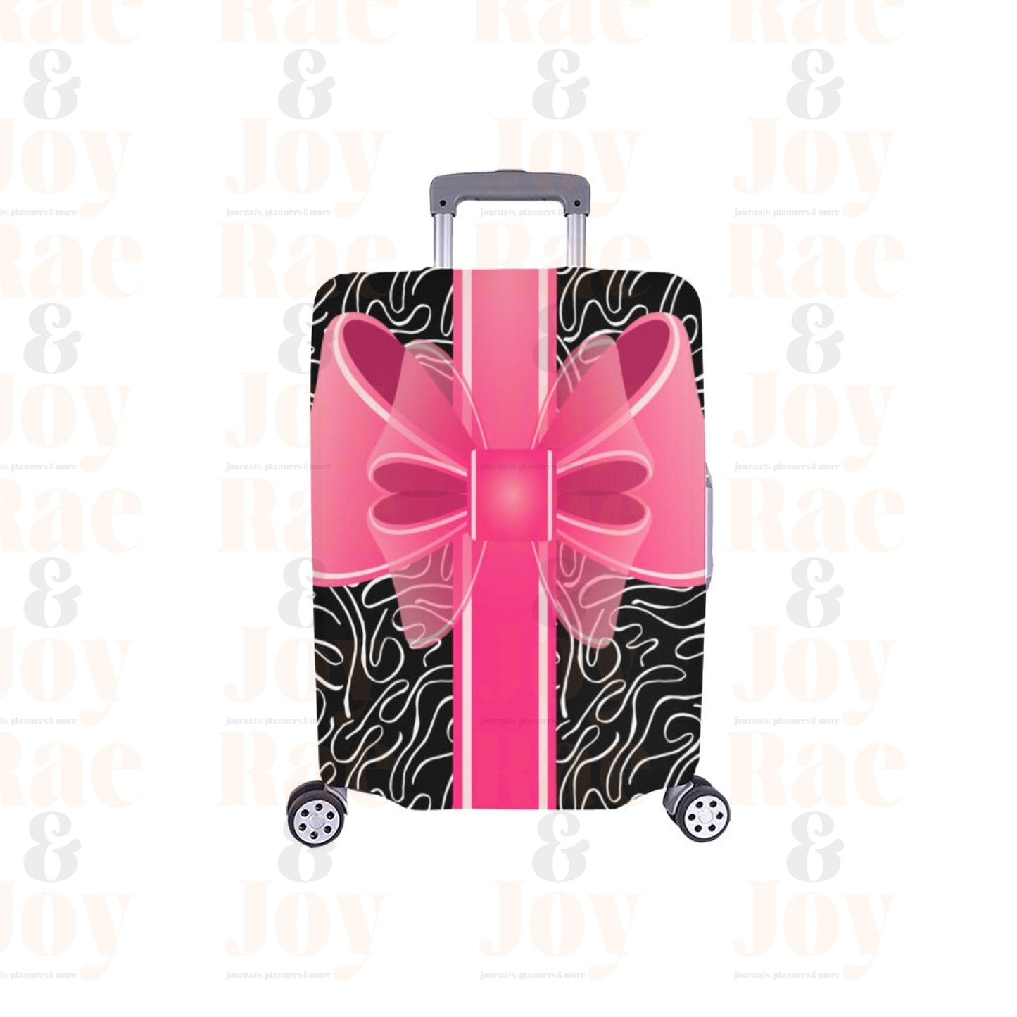 Luggage Cover With Abstract Design In Pink-Black-White - Small-Medium-Large Sizes (Faith And Favor