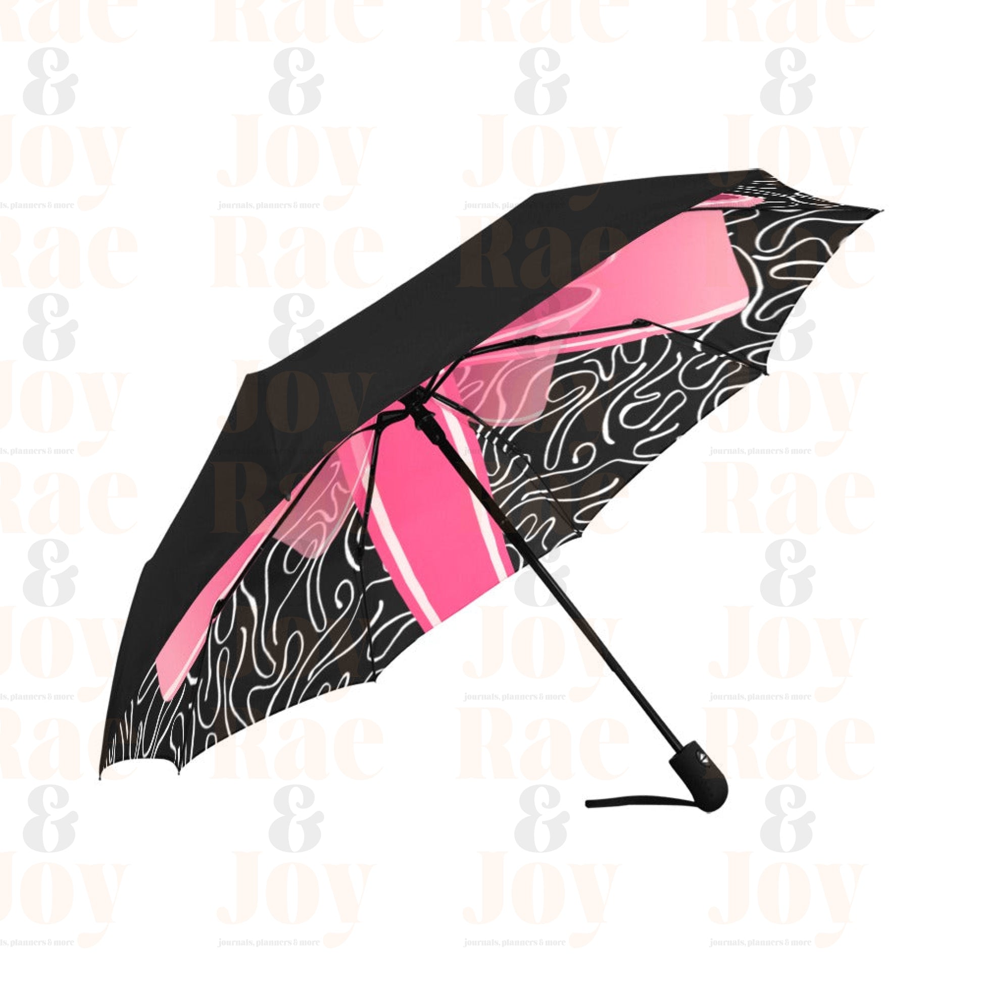 Faith And Favor Collection Uv - Protective Automatic Umbrella With Abstract Interior Design Auto -