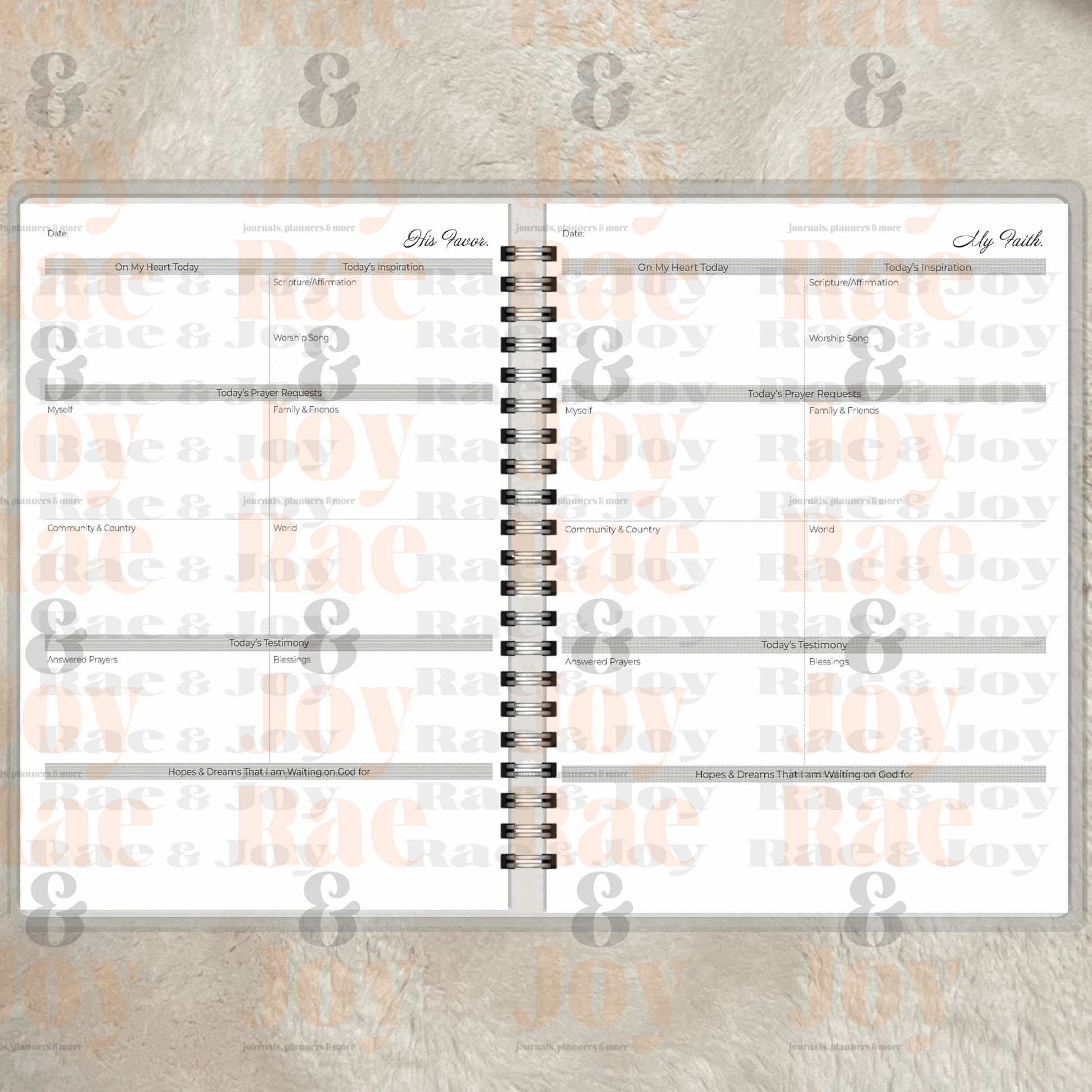 Faith and Favor Lined or Prayer Journal – Personalized Laminated Cover