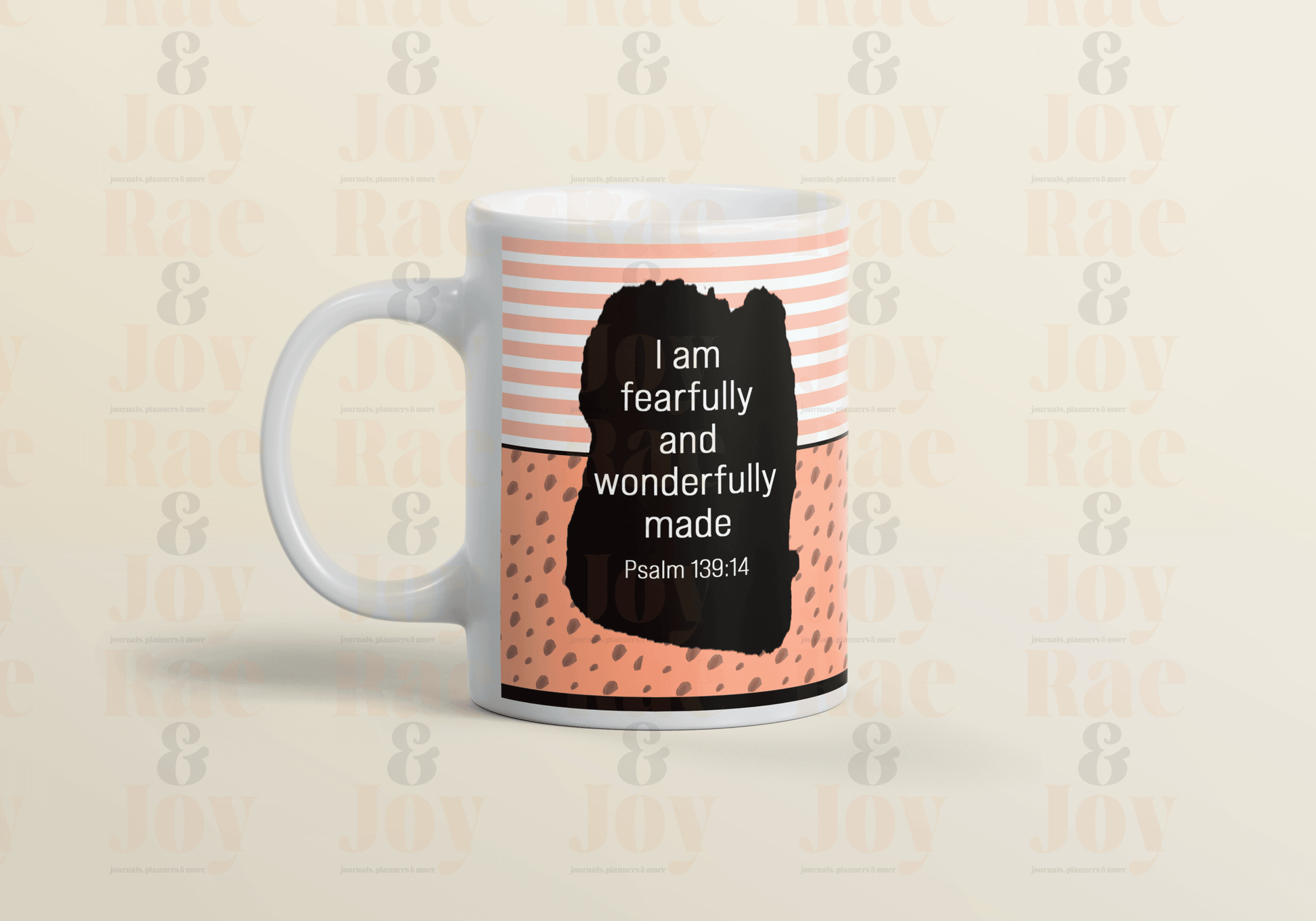 Fearfully And Wonderfully Made - Ceramic Mug 15 Oz Wraparound Design Matching Journal 4 Options