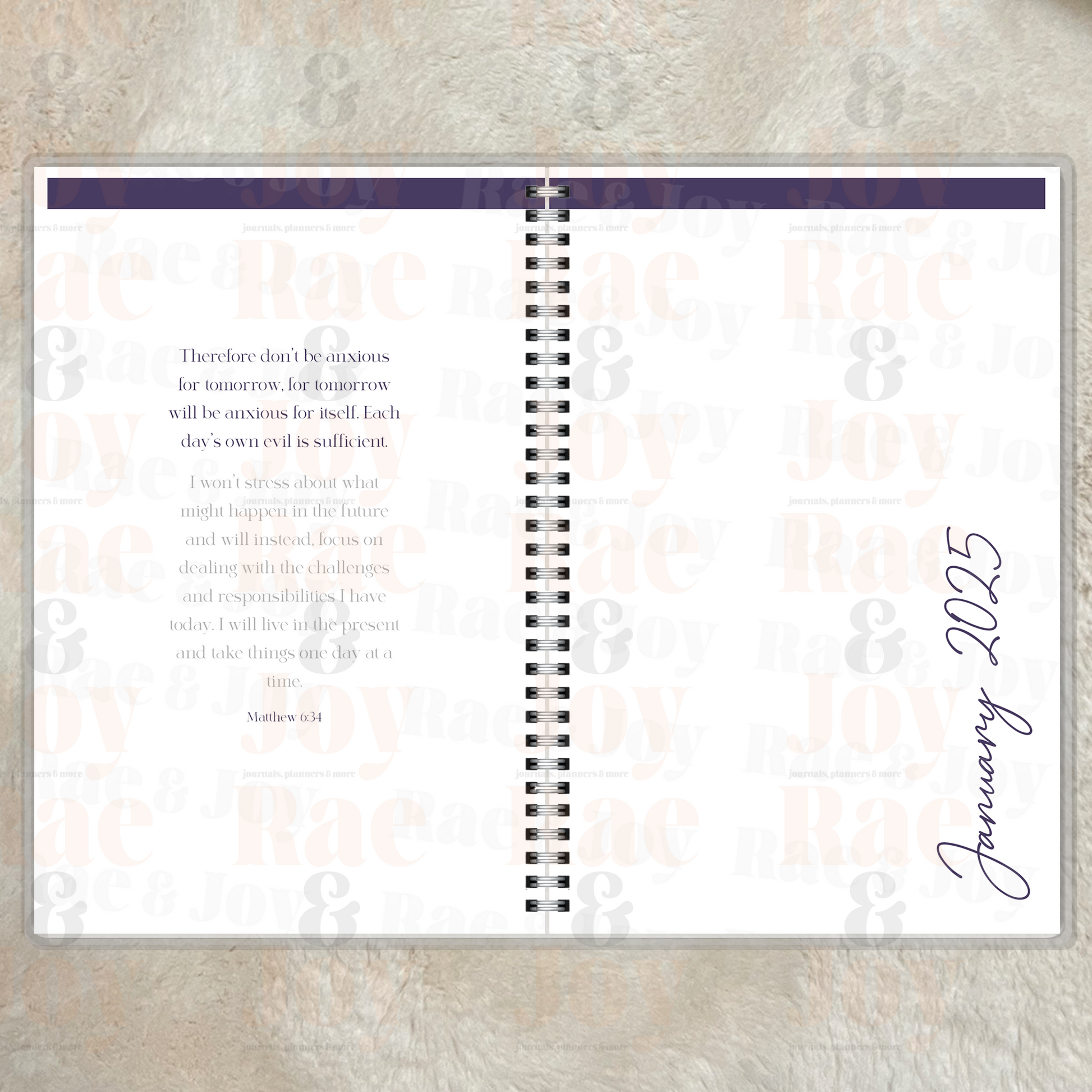 Fearfully and Wonderfully Made Purple Floral Journal or 2025-2026 Planner – Personalized Christian Gift for Women