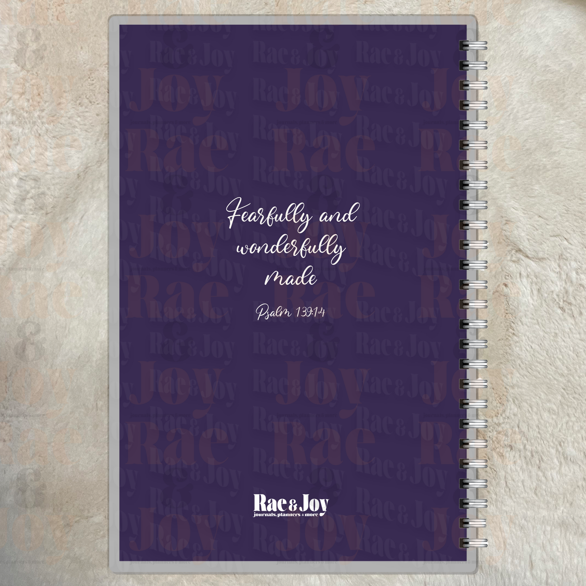 Fearfully and Wonderfully Made Purple Floral Journal or 2025-2026 Planner – Personalized Christian Gift for Women