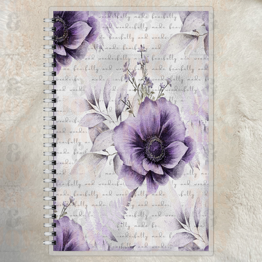 Fearfully and Wonderfully Made Purple Floral Journal or 2025-2026 Planner – Personalized Christian Gift for Women