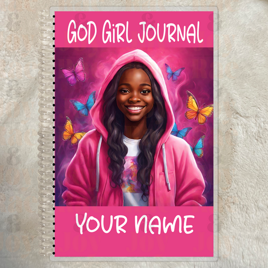 ’God Girl Journal’ For Ages 8 - 15 | Personalized Pink Cover Gratitude Journal Lined 5.5X8.5’