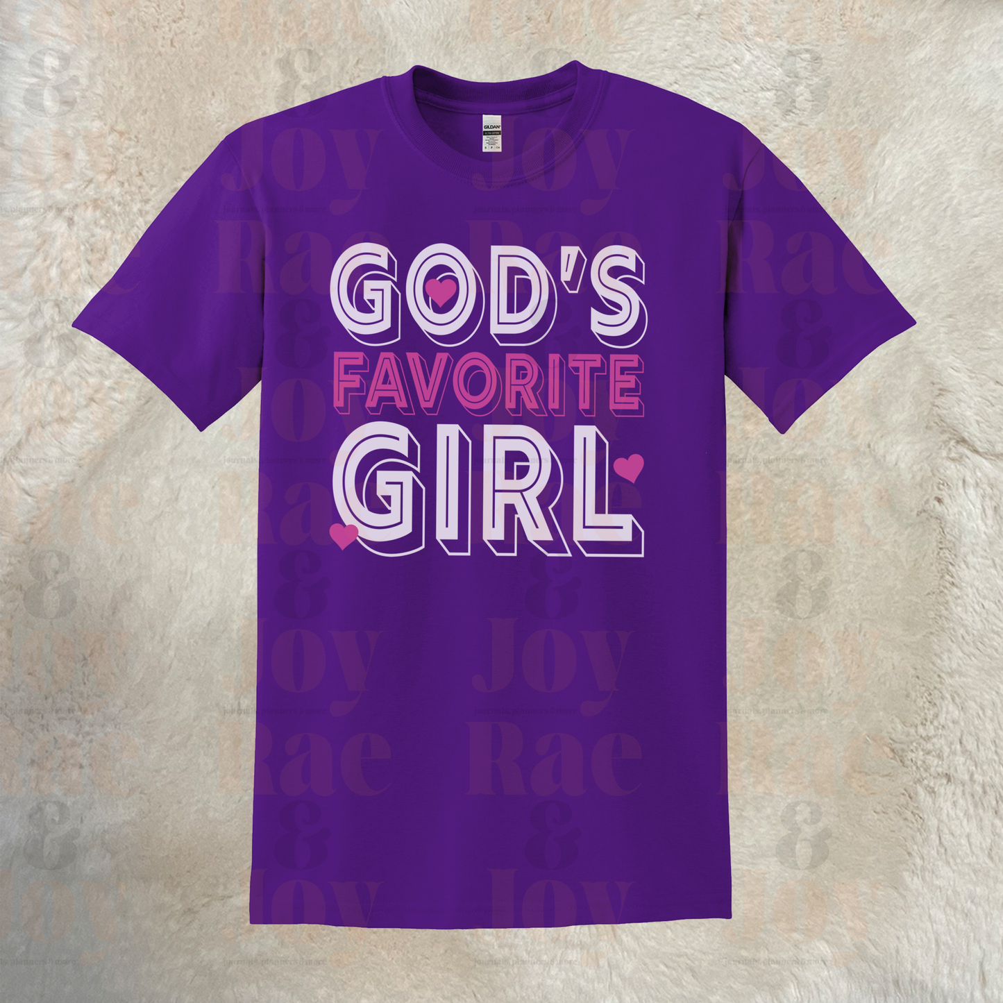 God’s Favorite Girl T-Shirt - Gildan® Softstyle® Dryblend® Available In Purple Orchid Navy