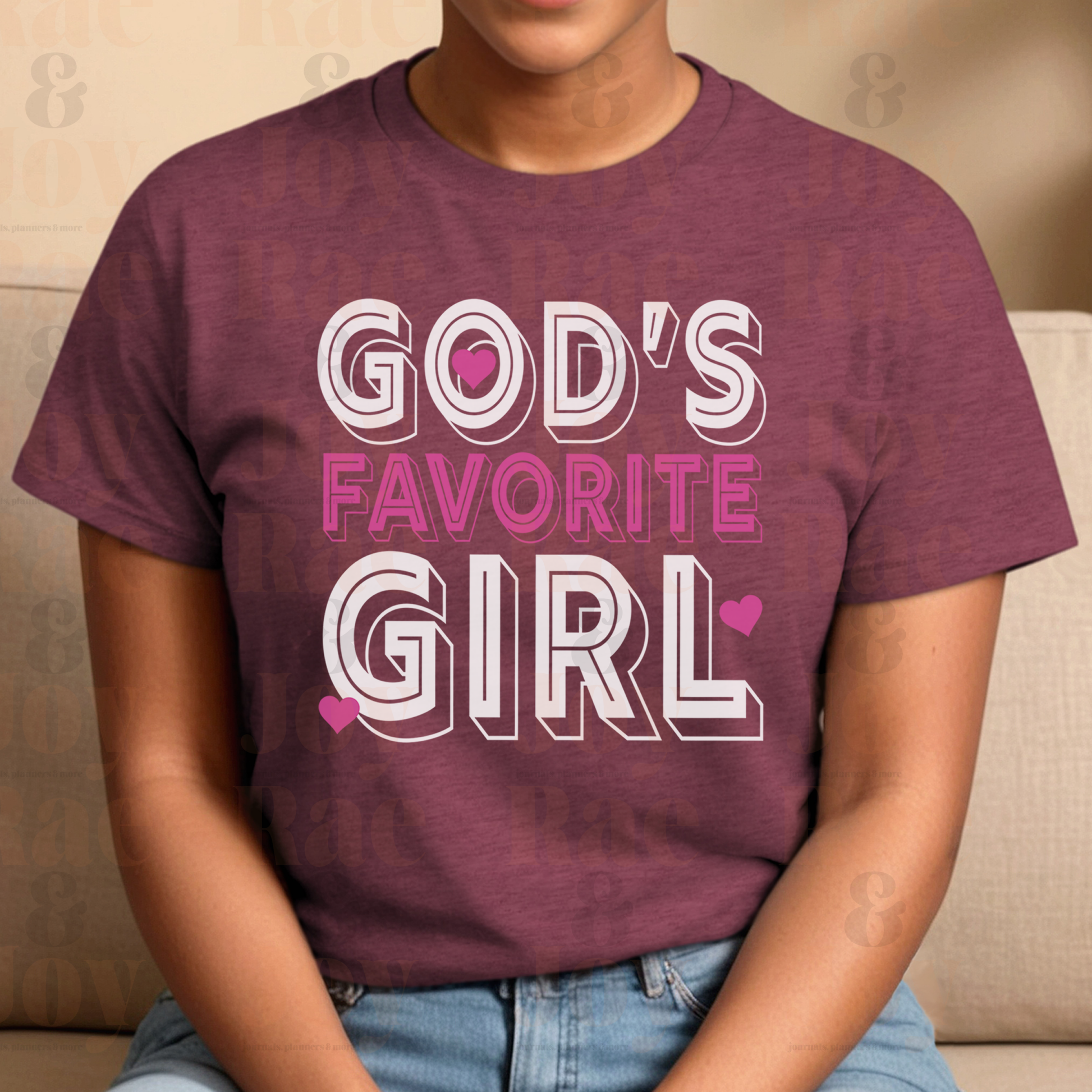 God’s Favorite Girl T-Shirt - Gildan Softstyle® Available In Black Navy Azalea Maroon Purple And