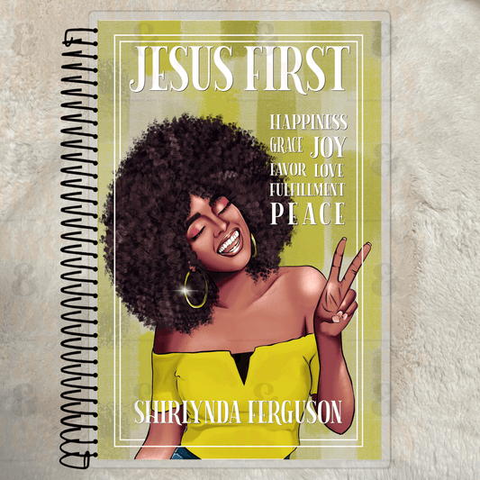 ’Jesus First’ Journal | Christian Notebook Lined Unique Gift African American Woman