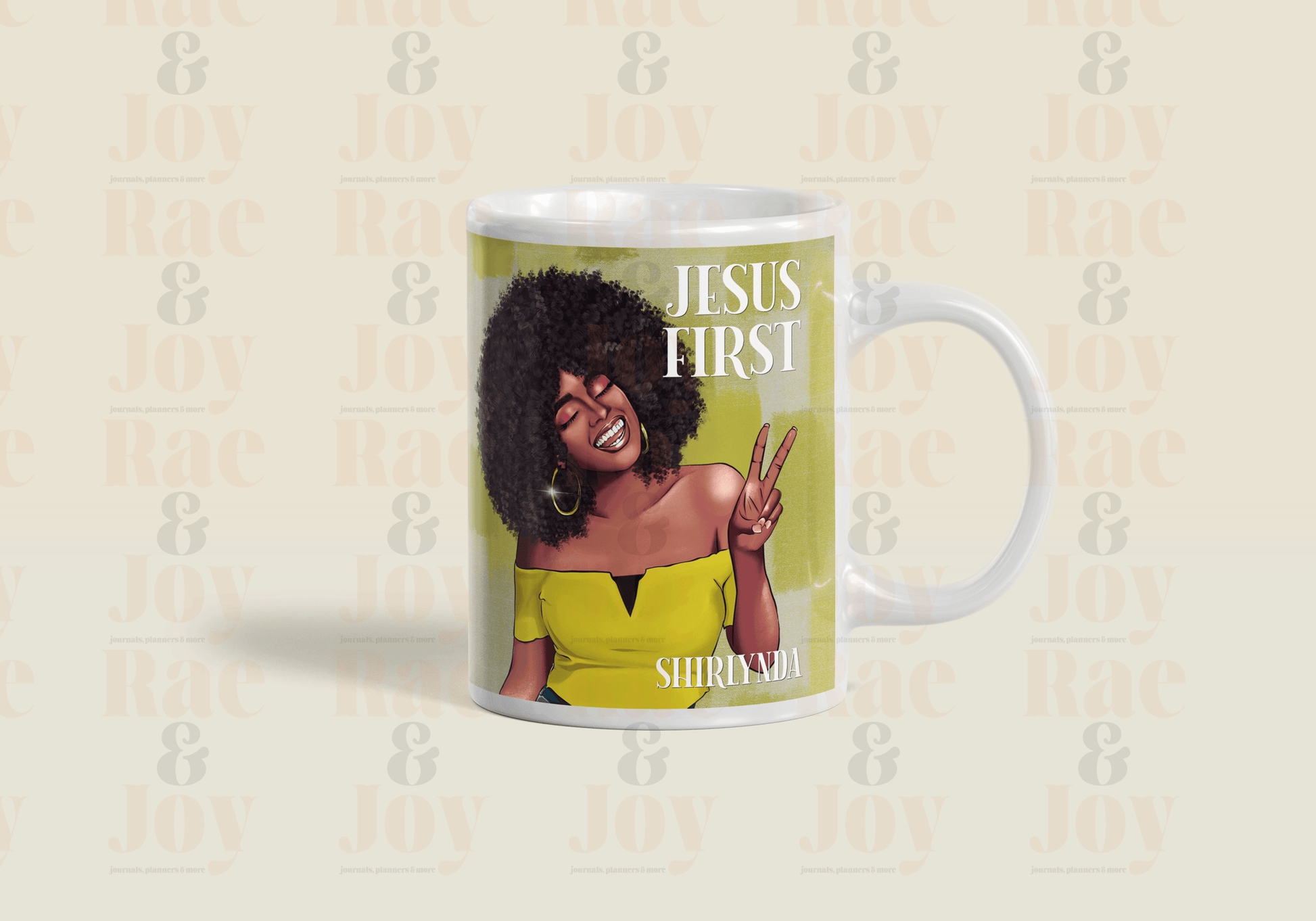 Jesus First Mug | 15 Oz White Ceramic Coordinating Design With ’Jesus First’ Journal