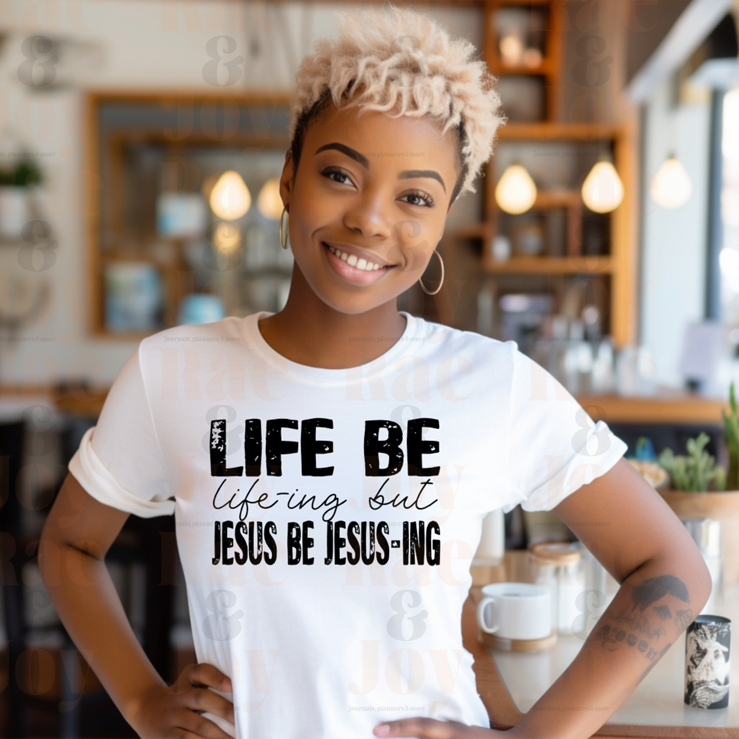 Life Be Life-Ing But Jesus Jesus-Ing T-Shirt Gildan® Dryblend® With Black Lettering Sizes Up To