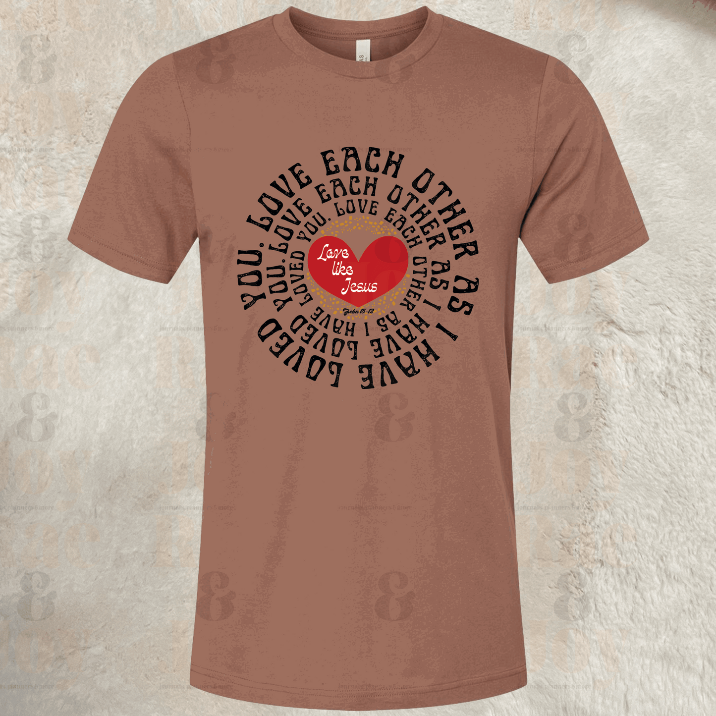 Love Each Other As I Have Loved You – Christian T-Shirt – Bella+Canvas 3001 Unisex Tee Chestnut