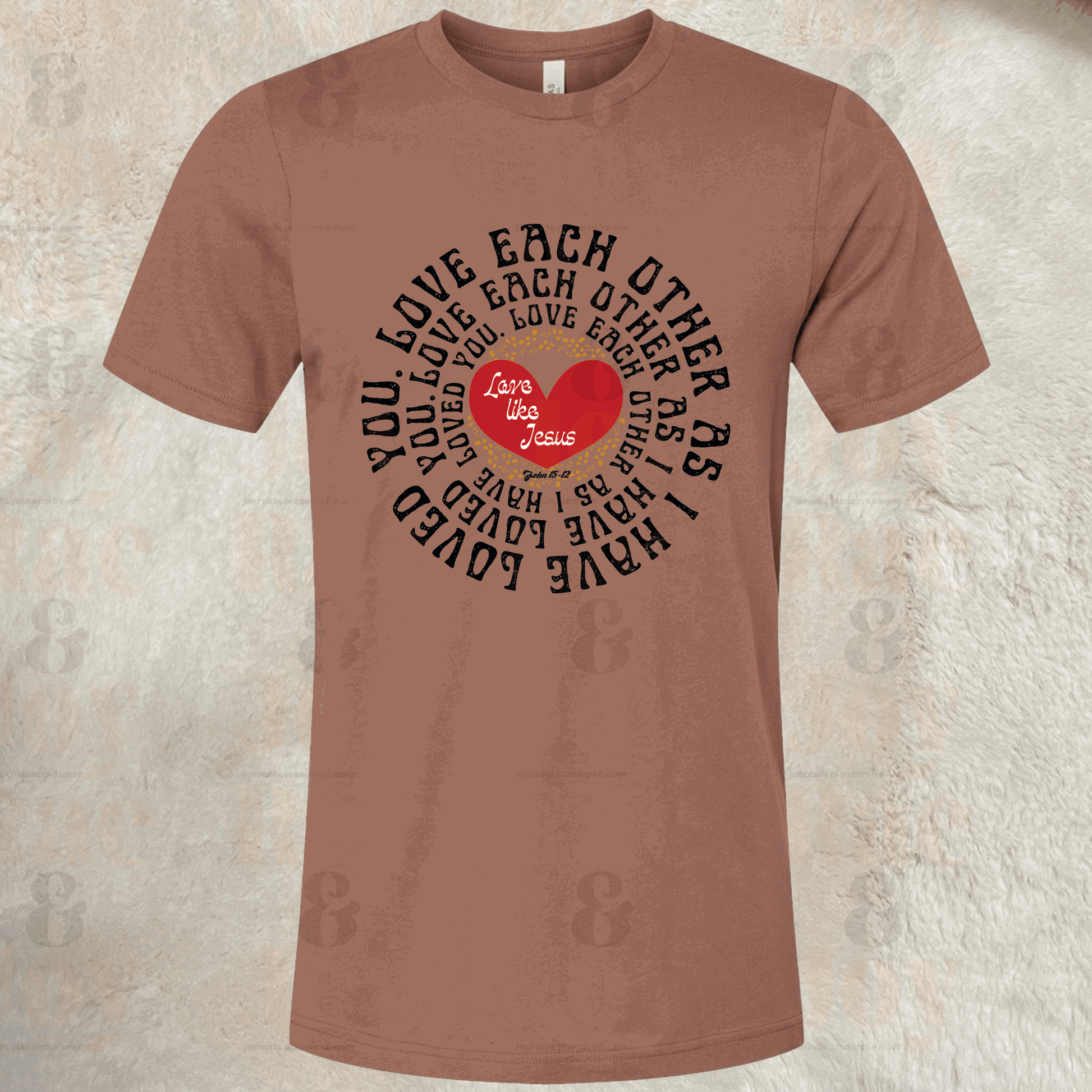 Love Each Other As I Have Loved You – Christian T-Shirt – Bella+Canvas 3001 Unisex Tee Chestnut