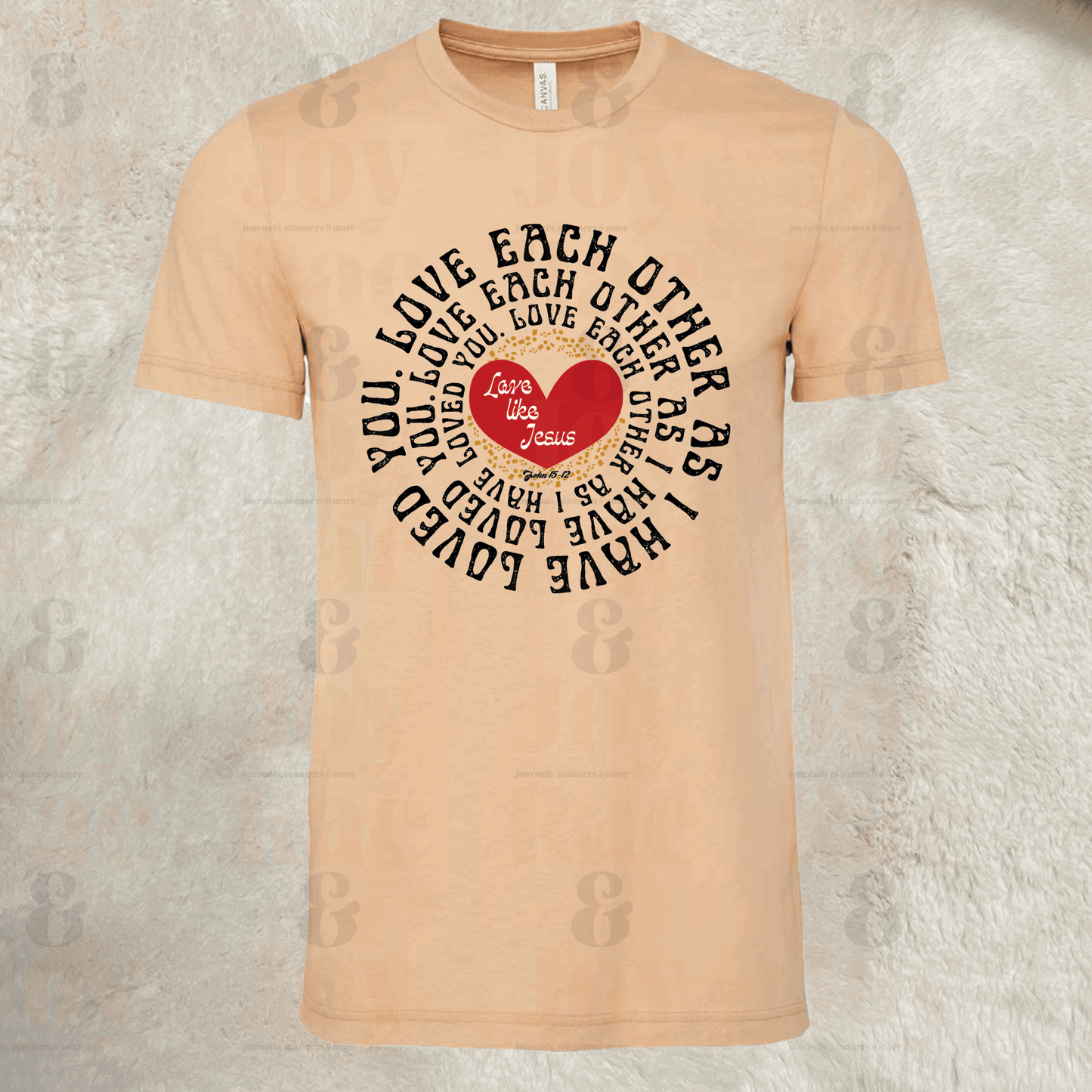 Love Each Other As I Have Loved You – Christian T-Shirt – Bella+Canvas 3001 Unisex Tee Sand Dune