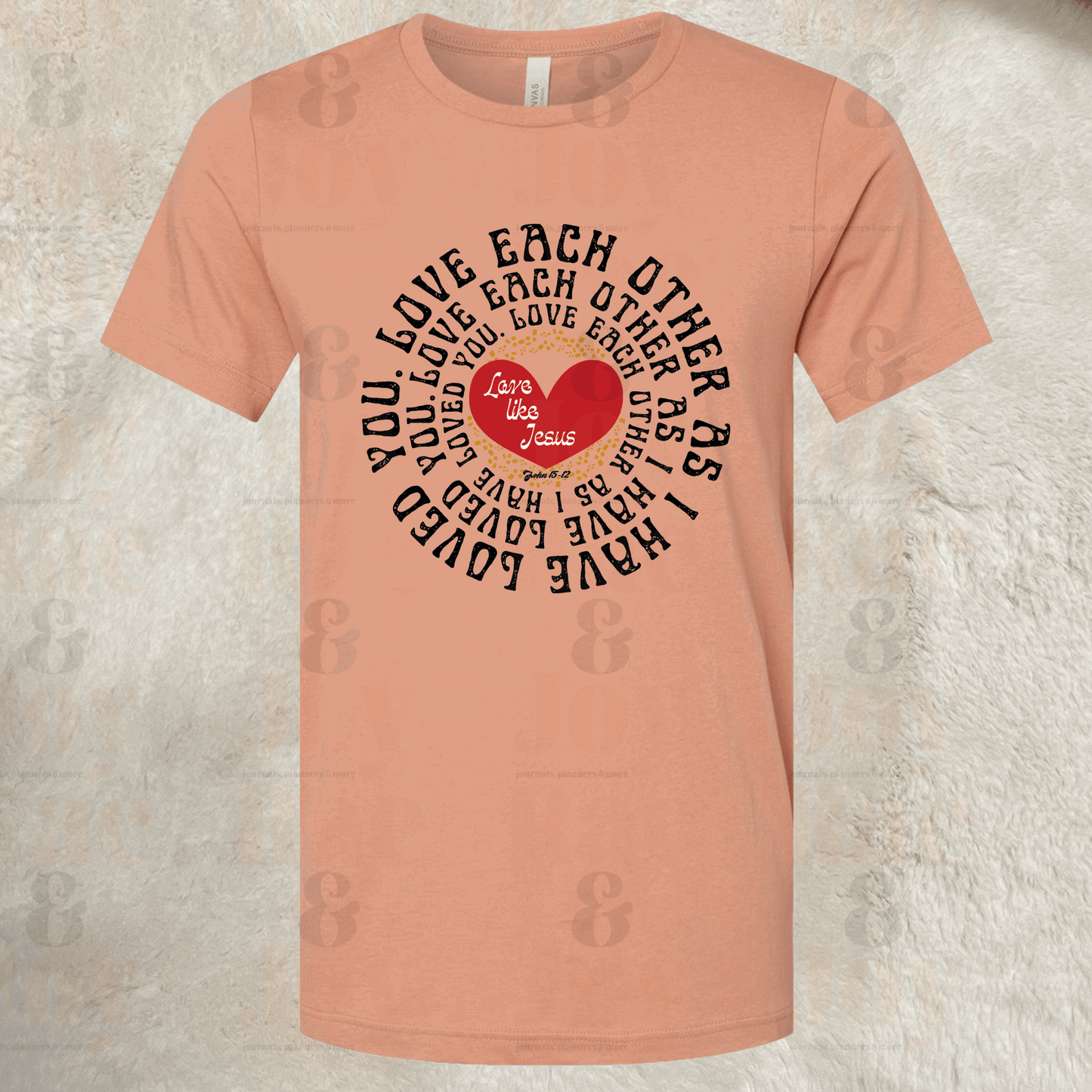 Love Each Other As I Have Loved You – Christian T-Shirt – Bella+Canvas 3001 Unisex Tee Terracotta