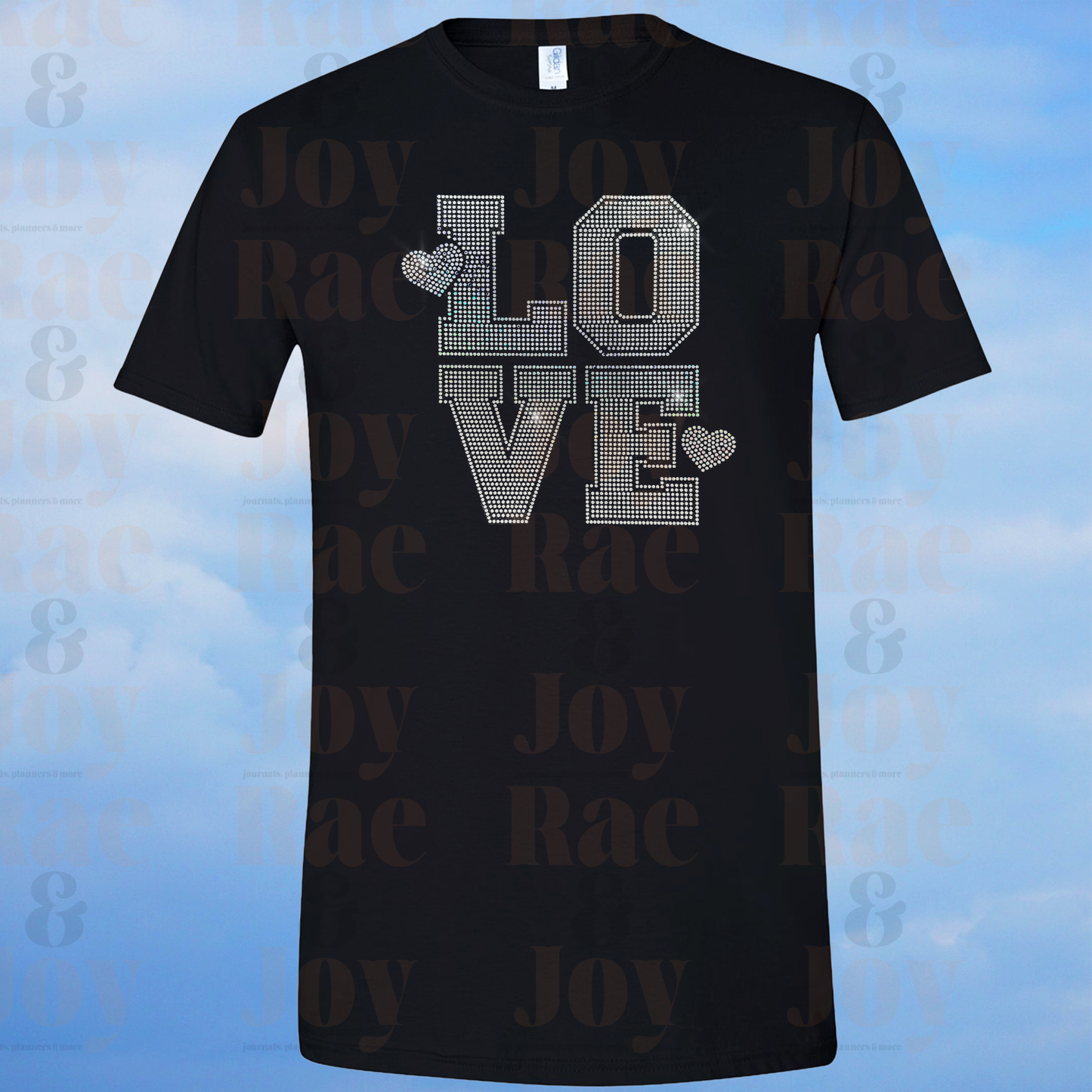 LOVE White Spangle T-Shirt – Sparkle Heart Design | Gildan Softstyle | Limited Quantity