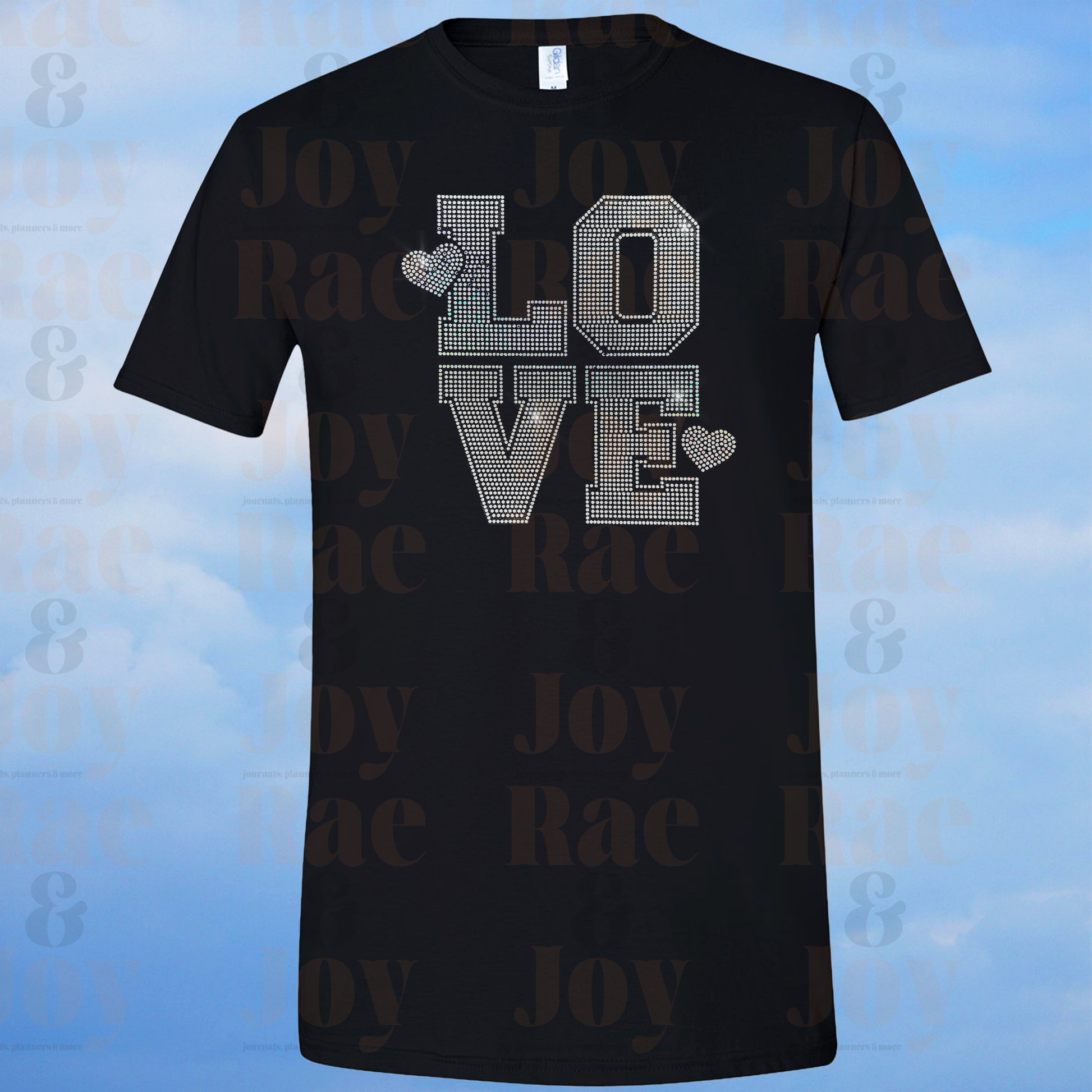 LOVE White Spangle T-Shirt – Sparkle Heart Design | Gildan Softstyle | Limited Quantity