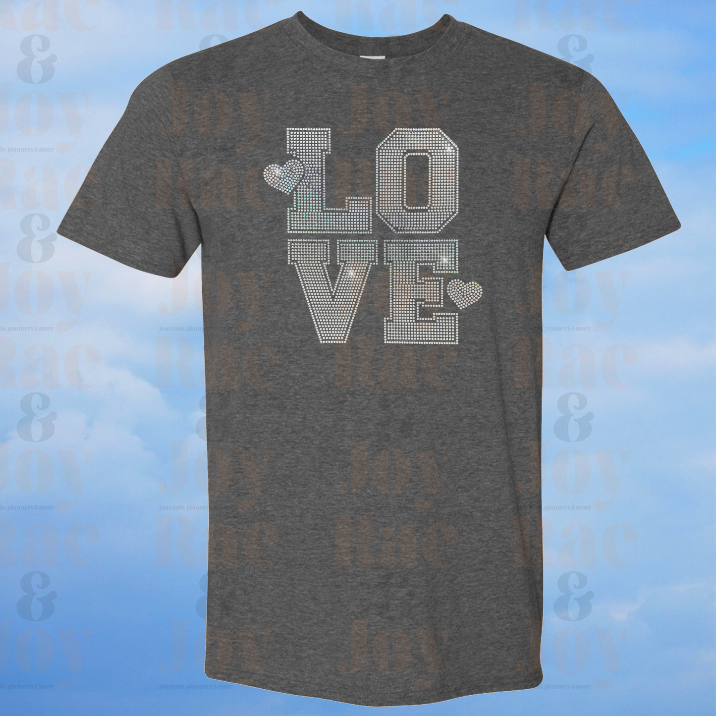 LOVE White Spangle T-Shirt – Sparkle Heart Design | Gildan Softstyle | Limited Quantity