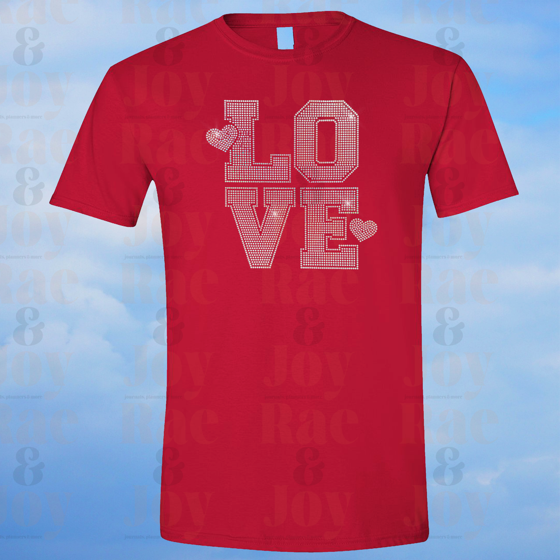 LOVE White Spangle T-Shirt – Sparkle Heart Design | Gildan Softstyle | Limited Quantity