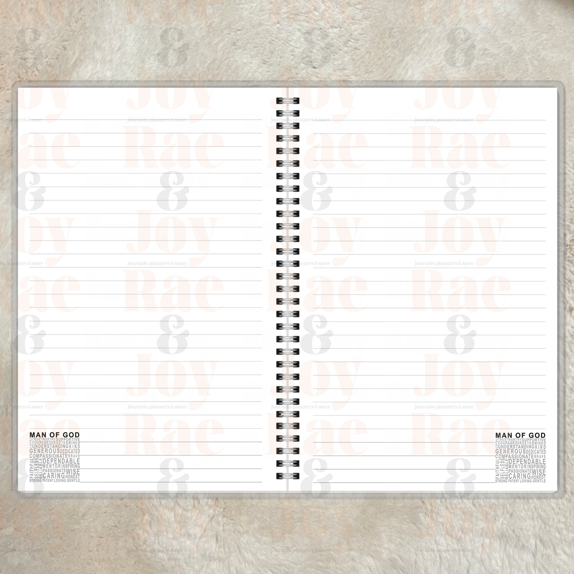 Man of God Christian Affirmation Journal – Lined Laminated (Name Title or No Personalization) Journals/Planners