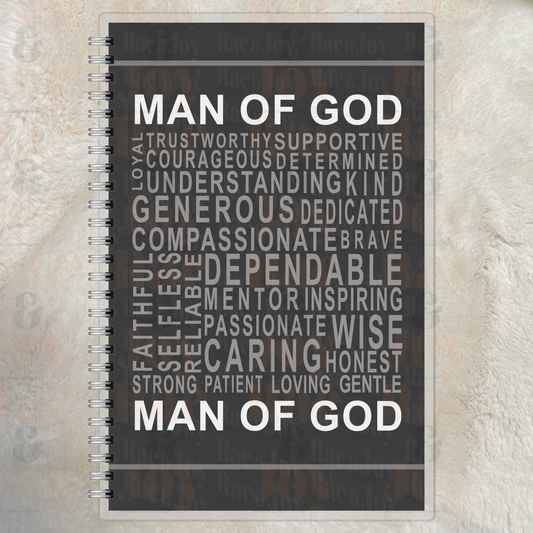 Man of God Christian Affirmation Journal – Lined Laminated (Name Title or No Personalization) Journals/Planners