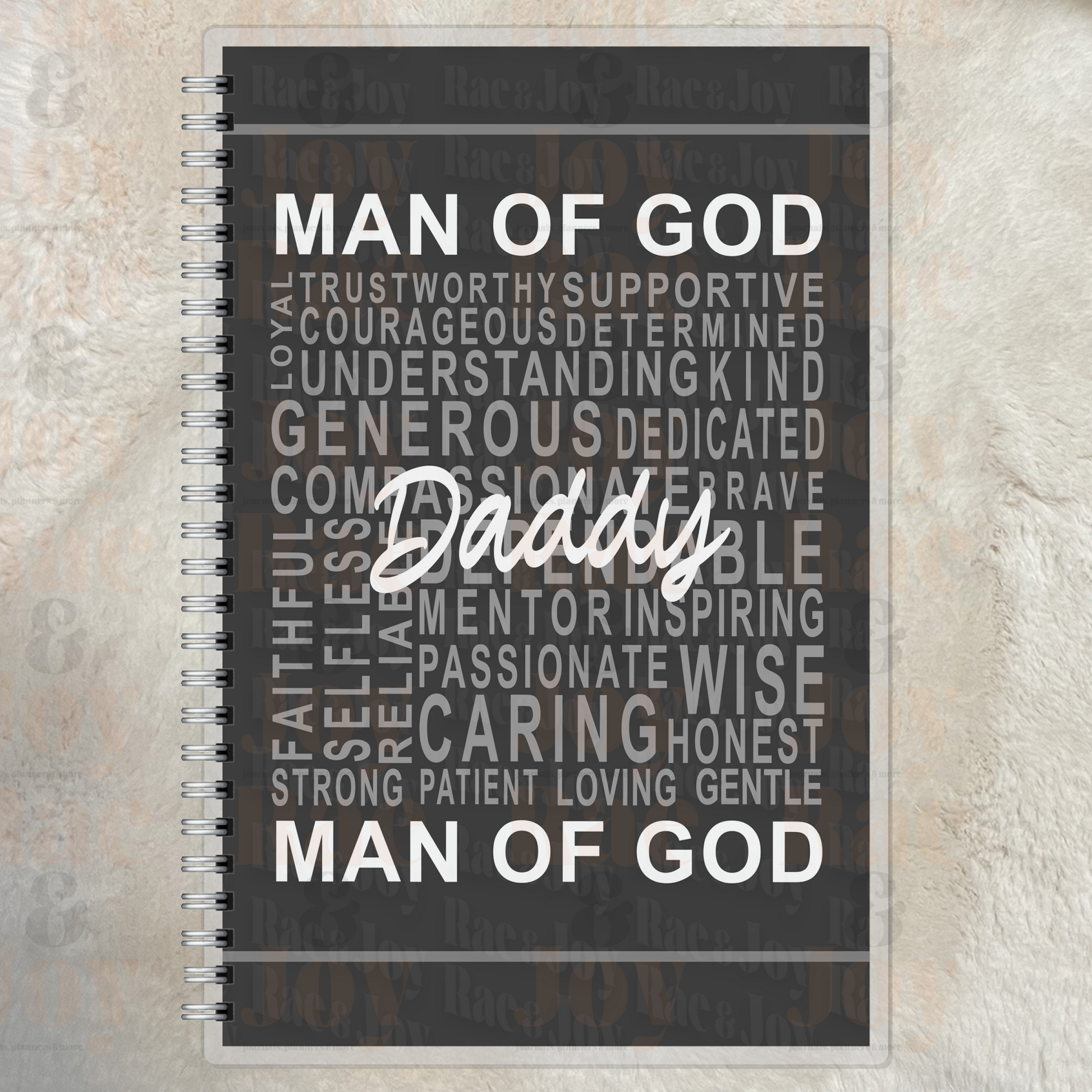 Man of God Christian Affirmation Journal – Lined Laminated (Name Title or No Personalization) Journals/Planners