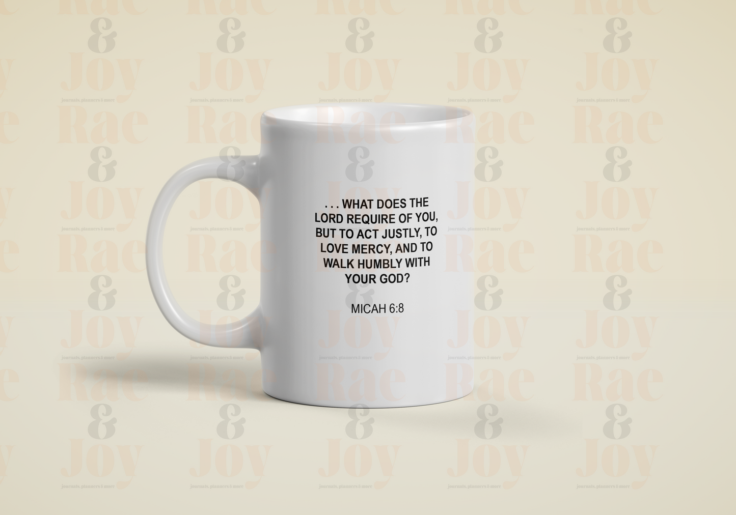 Man of God Christian Affirmation Mug – 15 oz Ceramic (Name or No Personalization) + Micah 6:8 Mug
