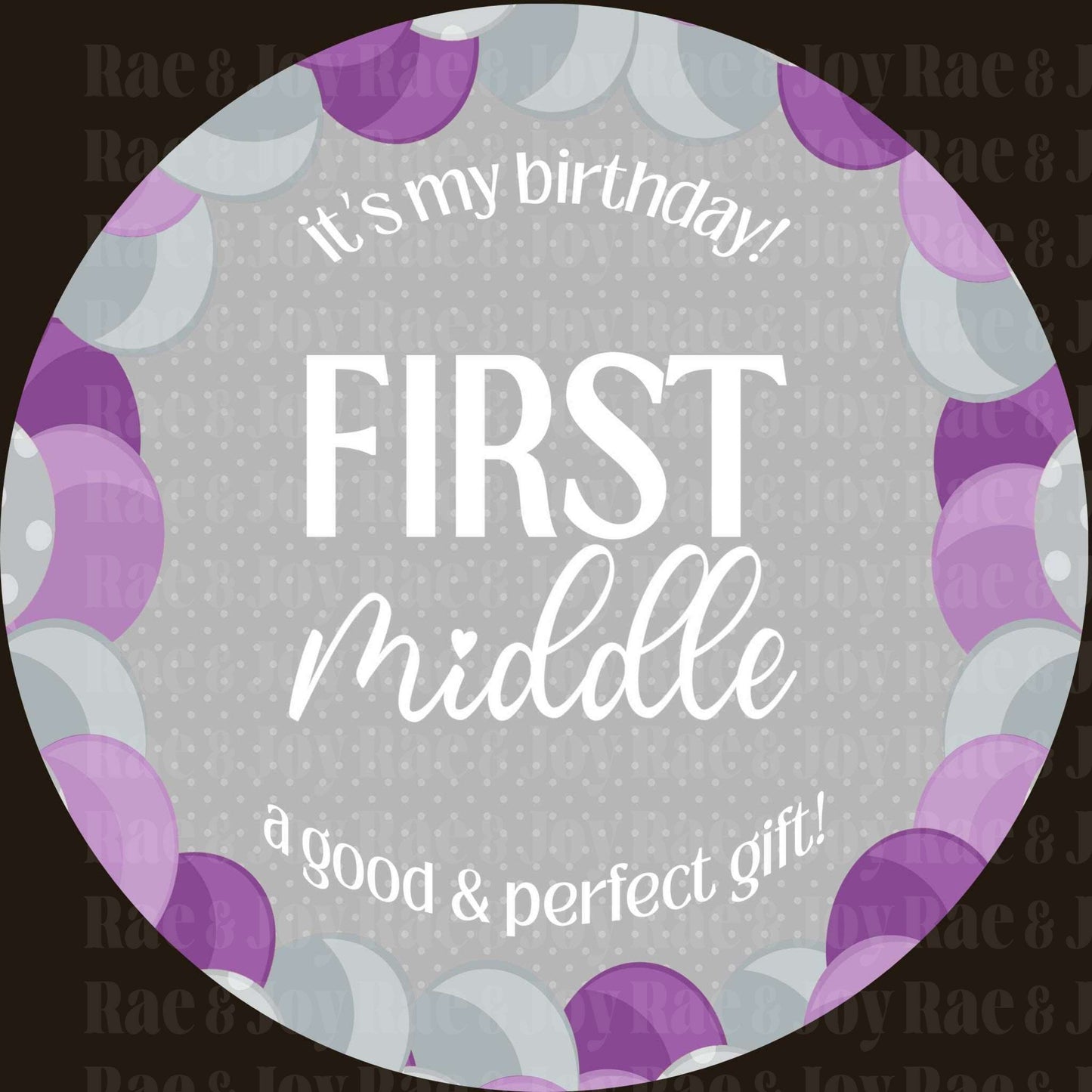 Personalized Baby Name Announcement Sign 3.5 & 6 (Oh Baby! Collection) / Birthday Purple Toddler