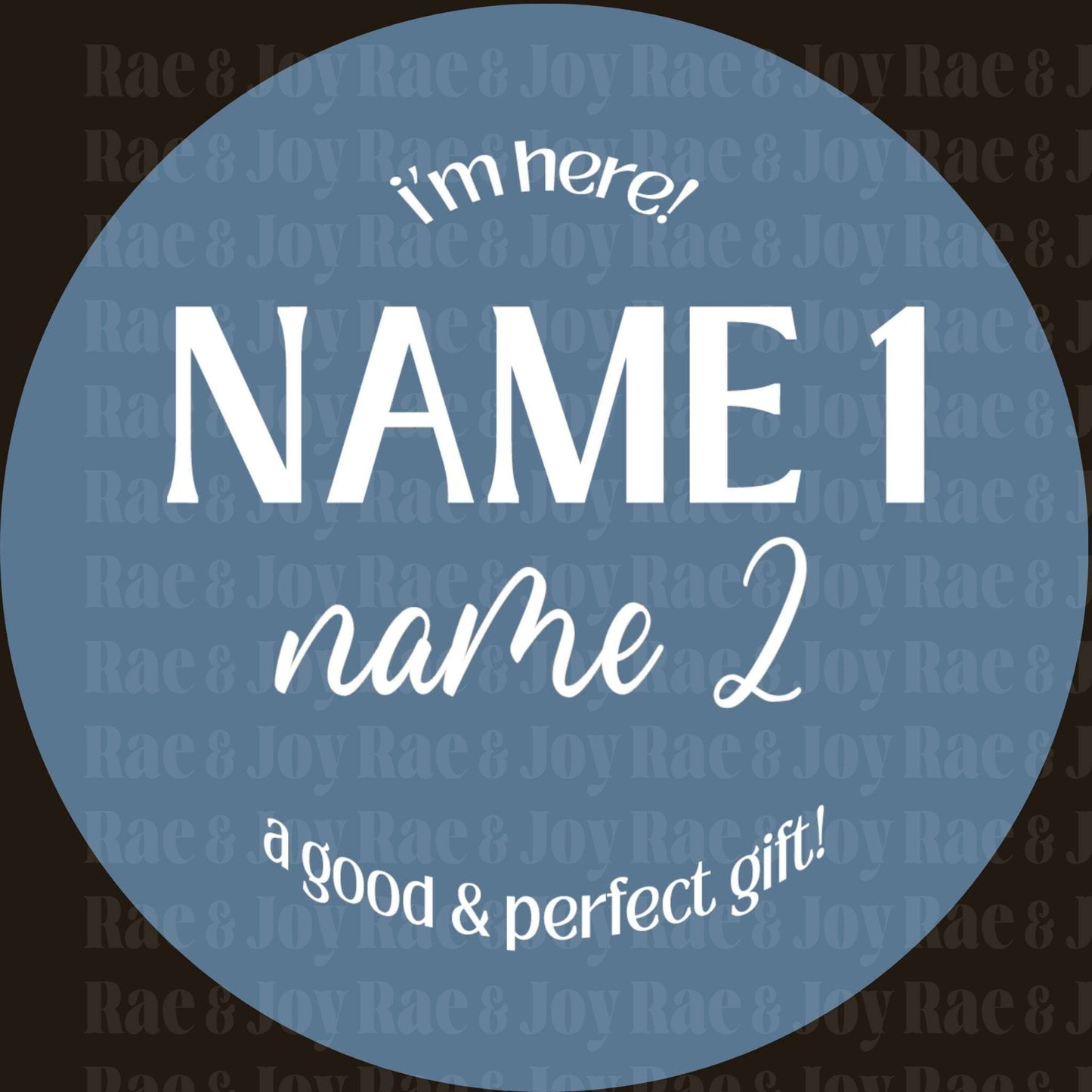 Personalized Baby Name Announcement Sign 3.5 & 6 (Oh Baby! Collection) / Here Blue Toddler