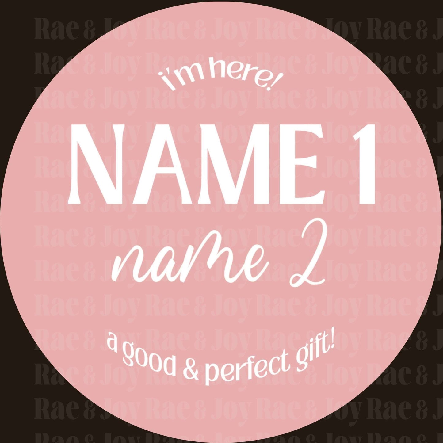 Personalized Baby Name Announcement Sign 3.5 & 6 (Oh Baby! Collection) / Here Light Pink Toddler