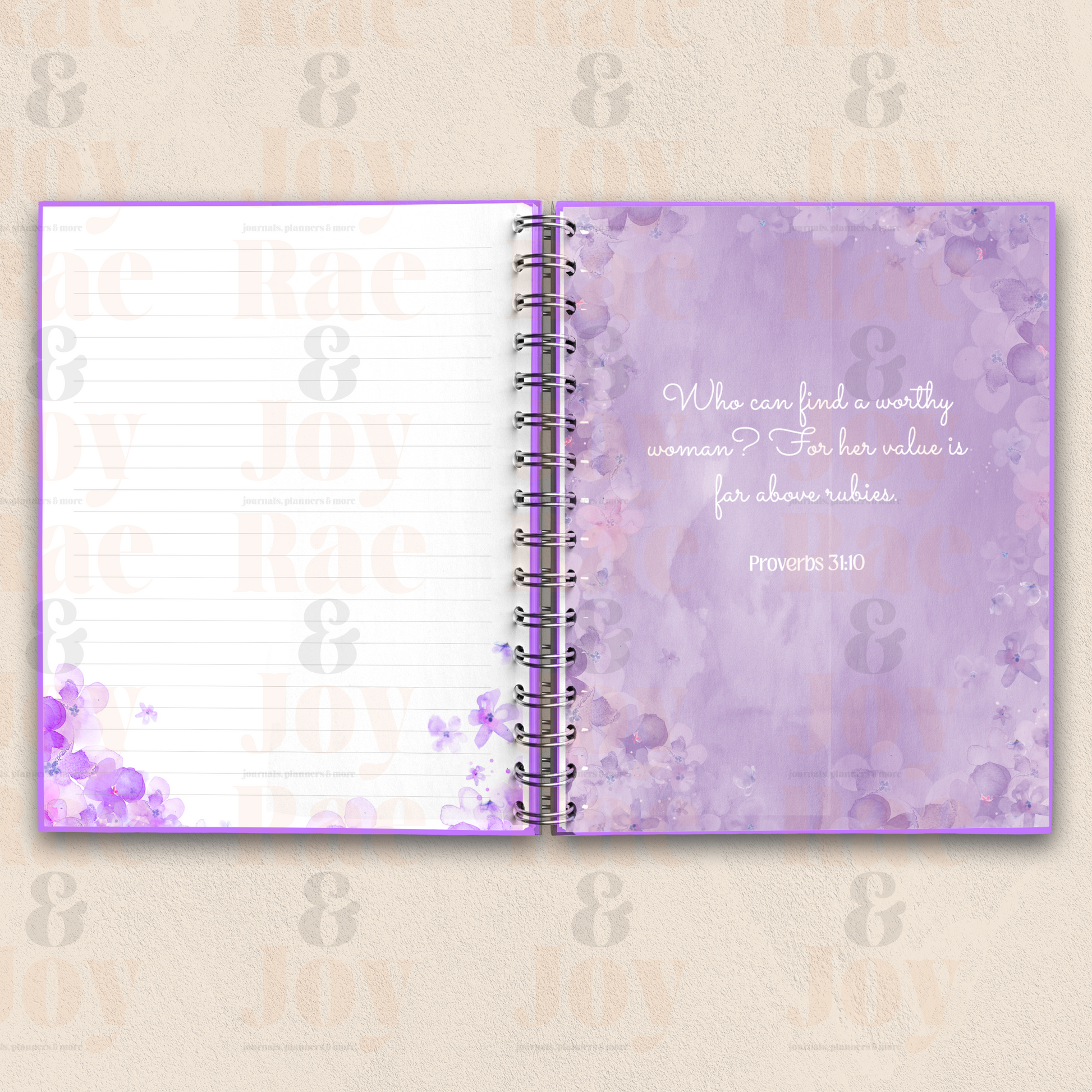 Personalized Blessed Cross Floral Journal – Mother’s Day Gift for Mom Nana Grandma Aunt – Custom with Kids’ Names –