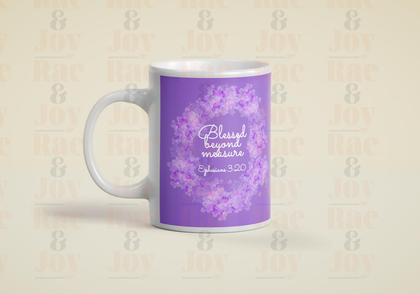 Personalized Blessed Cross Floral Mug – Custom Mother’s Day Gift for Mom Nana Grandma Aunt – 15 oz Ceramic Mug with