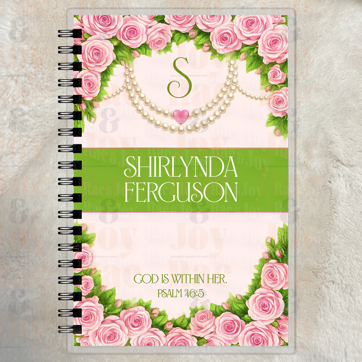 Personalized Christian Journal – Psalm 46:5 “God Is Within Her” Floral Faith Journal | Lined or Prayer Journal