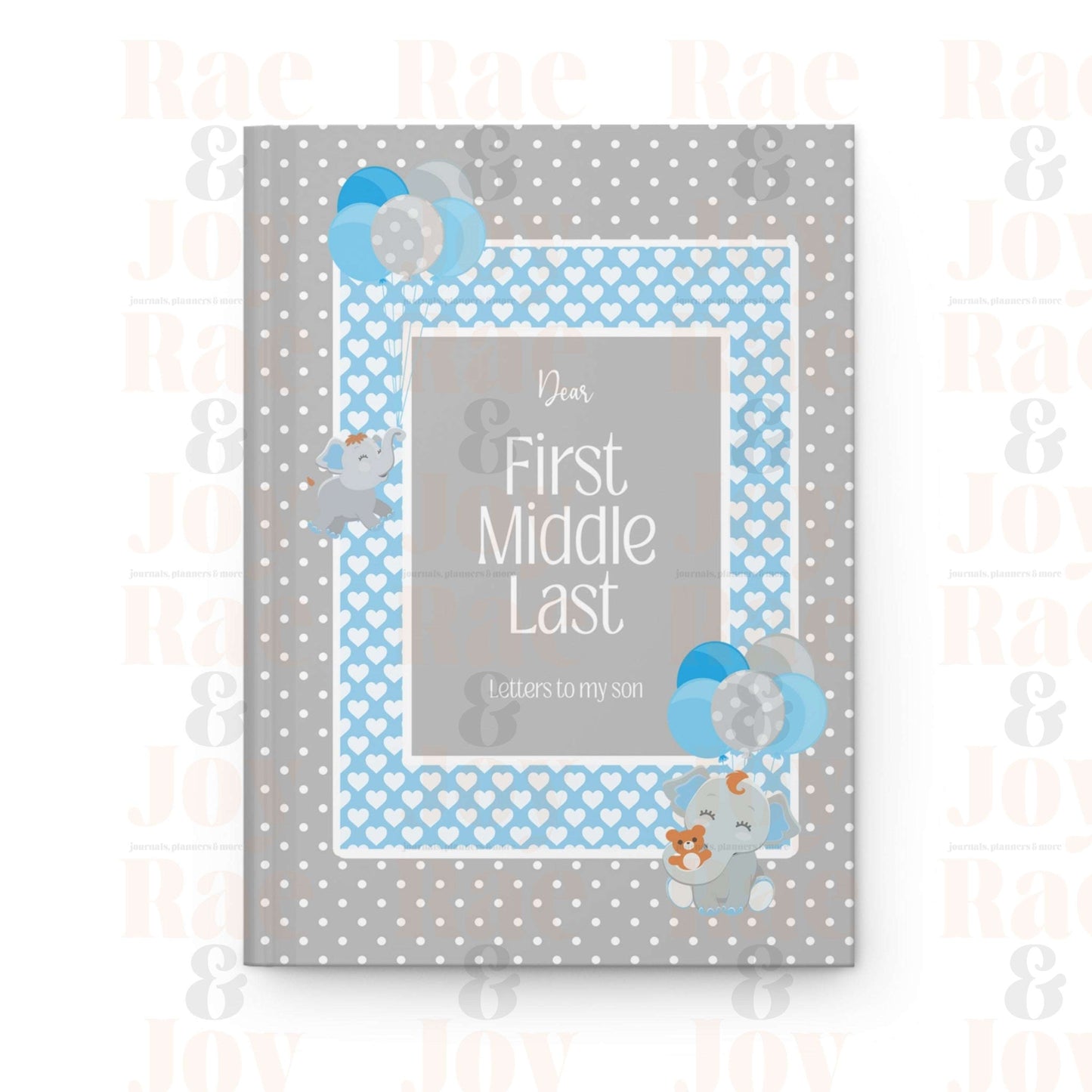 Personalized Custom Hardcover Letters To Baby Journal (Oh Baby! Collection) Blue Paper Products