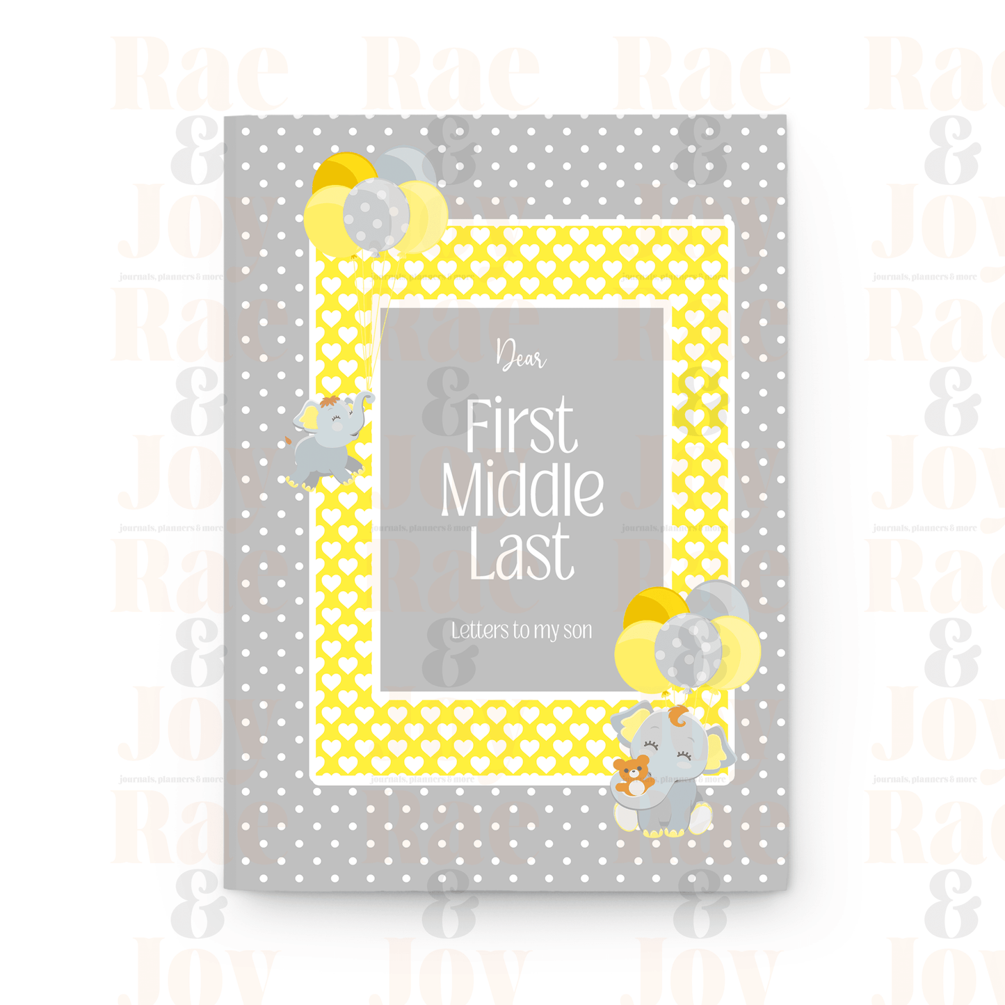 Personalized Custom Hardcover Letters To Baby Journal (Oh Baby! Collection) Yellow Paper Products