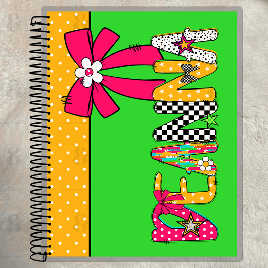Personalized Doodle Name Notebook – 8.5x11’’ Bright & Fun Lined Journal Journals/Planners