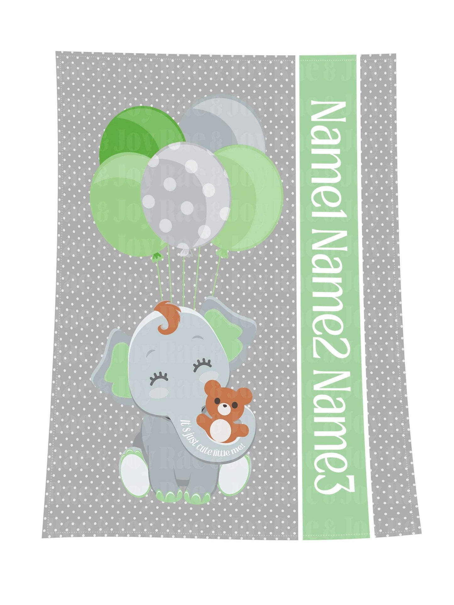 Personalized Fleece Baby Blanket 30X40 (Oh Baby! Collection) Green