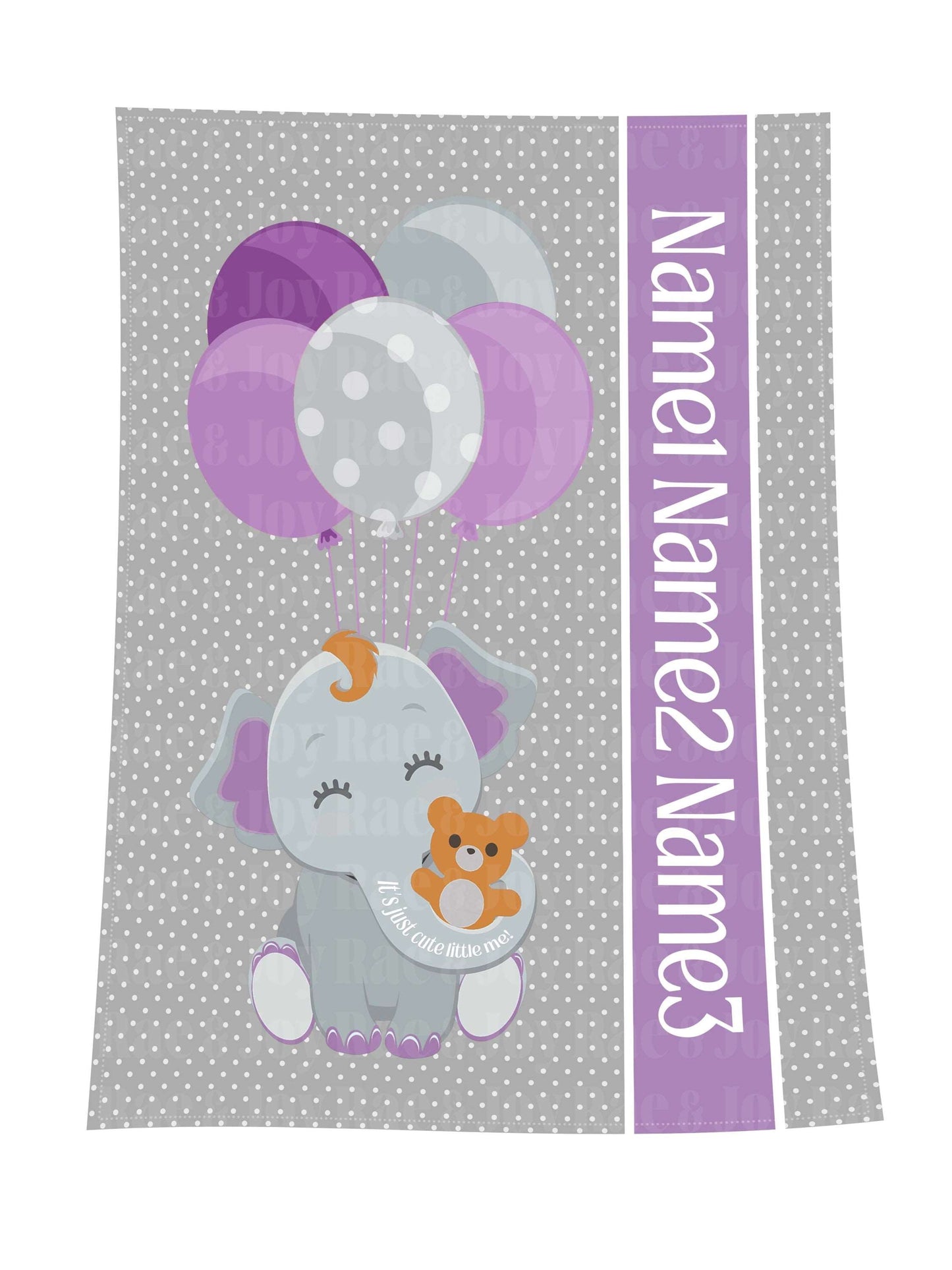 Personalized Fleece Baby Blanket 30X40 (Oh Baby! Collection) Purple