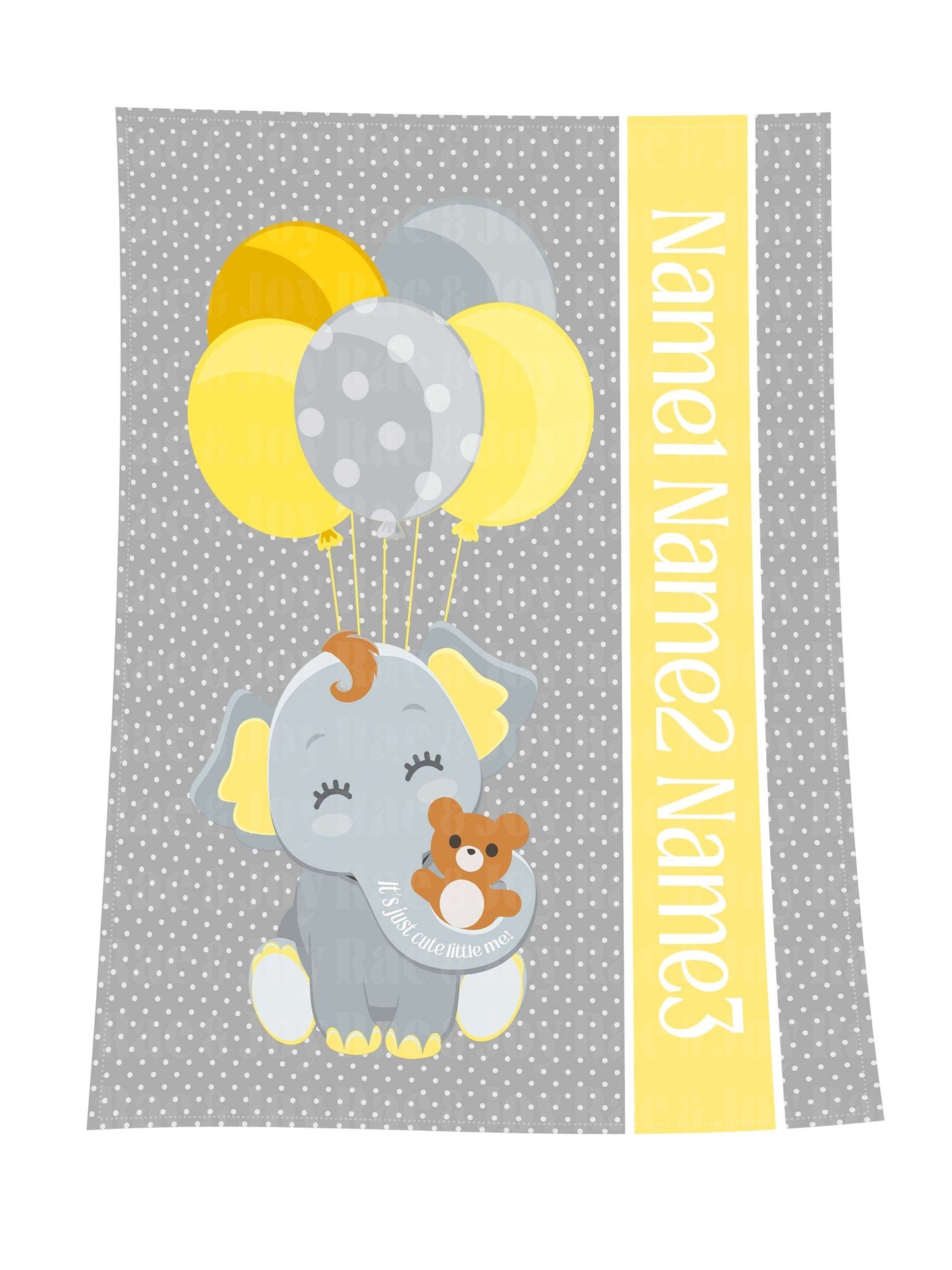 Personalized Fleece Baby Blanket 30X40 (Oh Baby! Collection) Yellow