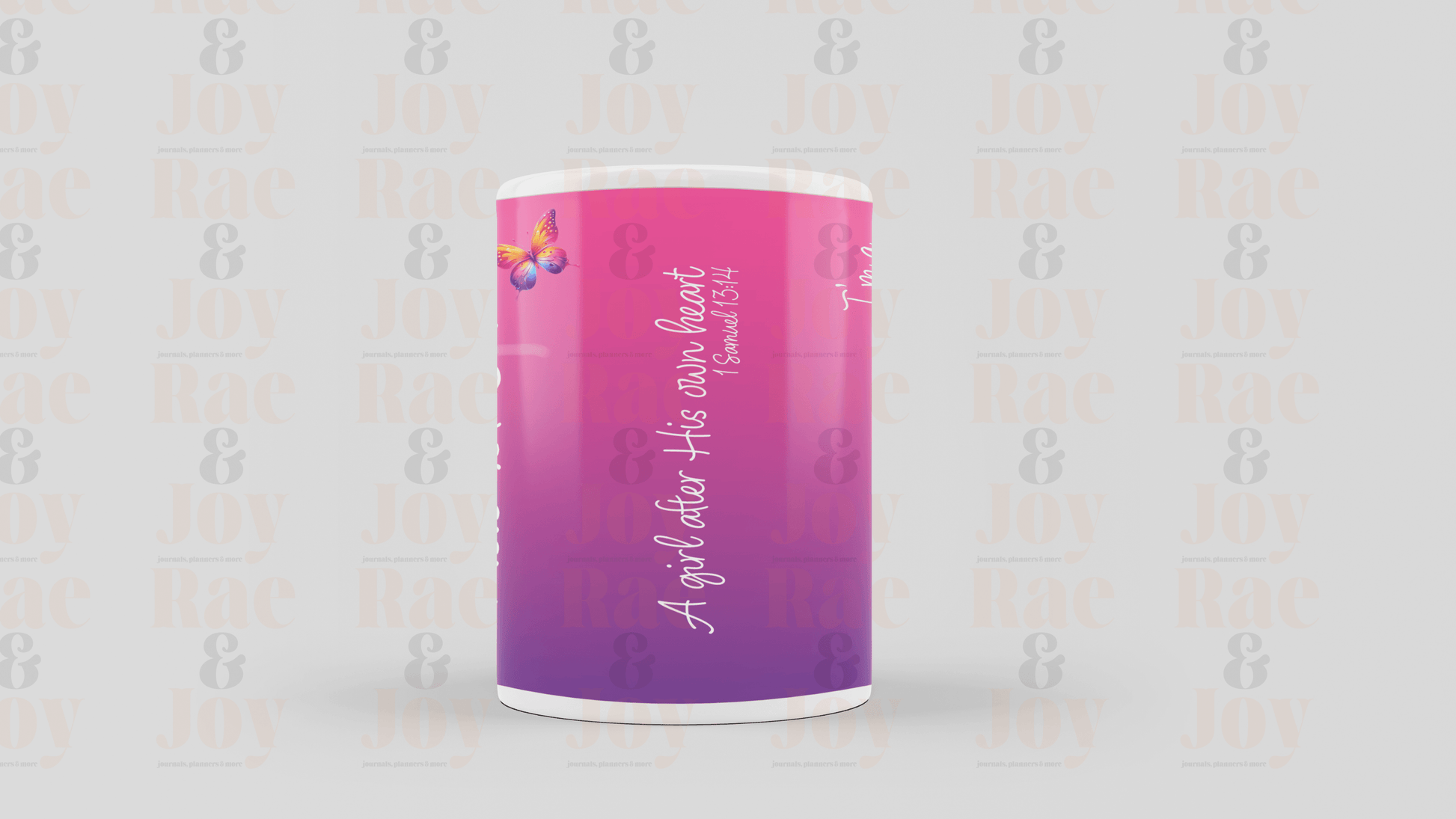 Personalized ’God Girl’ 15 Oz Ceramic Mug - Pink & Purple Gradient Dishwasher Microwave Safe