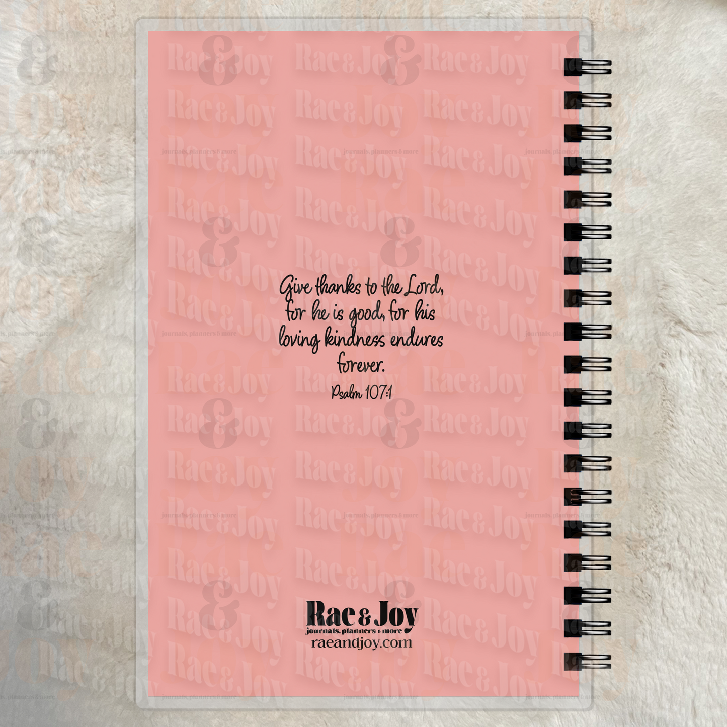 Personalized God Is Good Christian Journal – Salmon Pink Leopard Heart Cross Notebook, Faith Lined Journal with Name