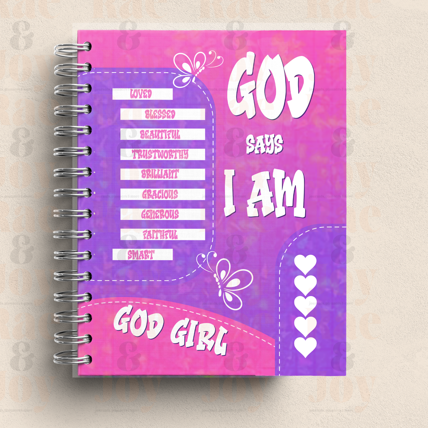 Personalized ’God Says I Am’ Hardcover Journal For Girls Journals/Planners