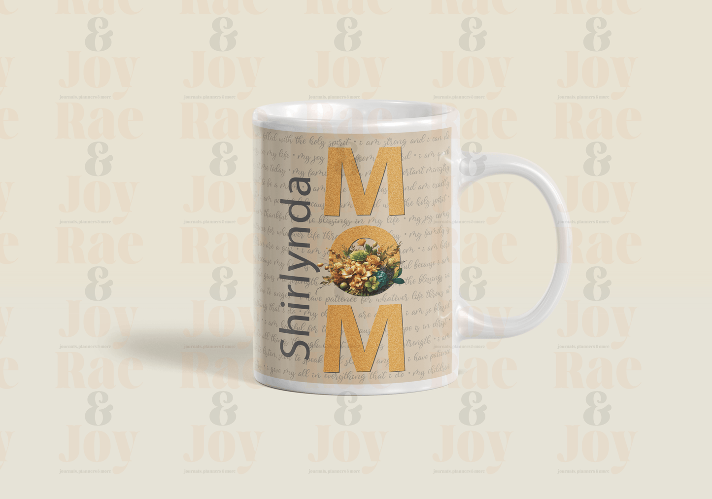 Personalized White Ceramic 15 Oz Mug - Faith And Blessings Collection | Custom Name Inspirational