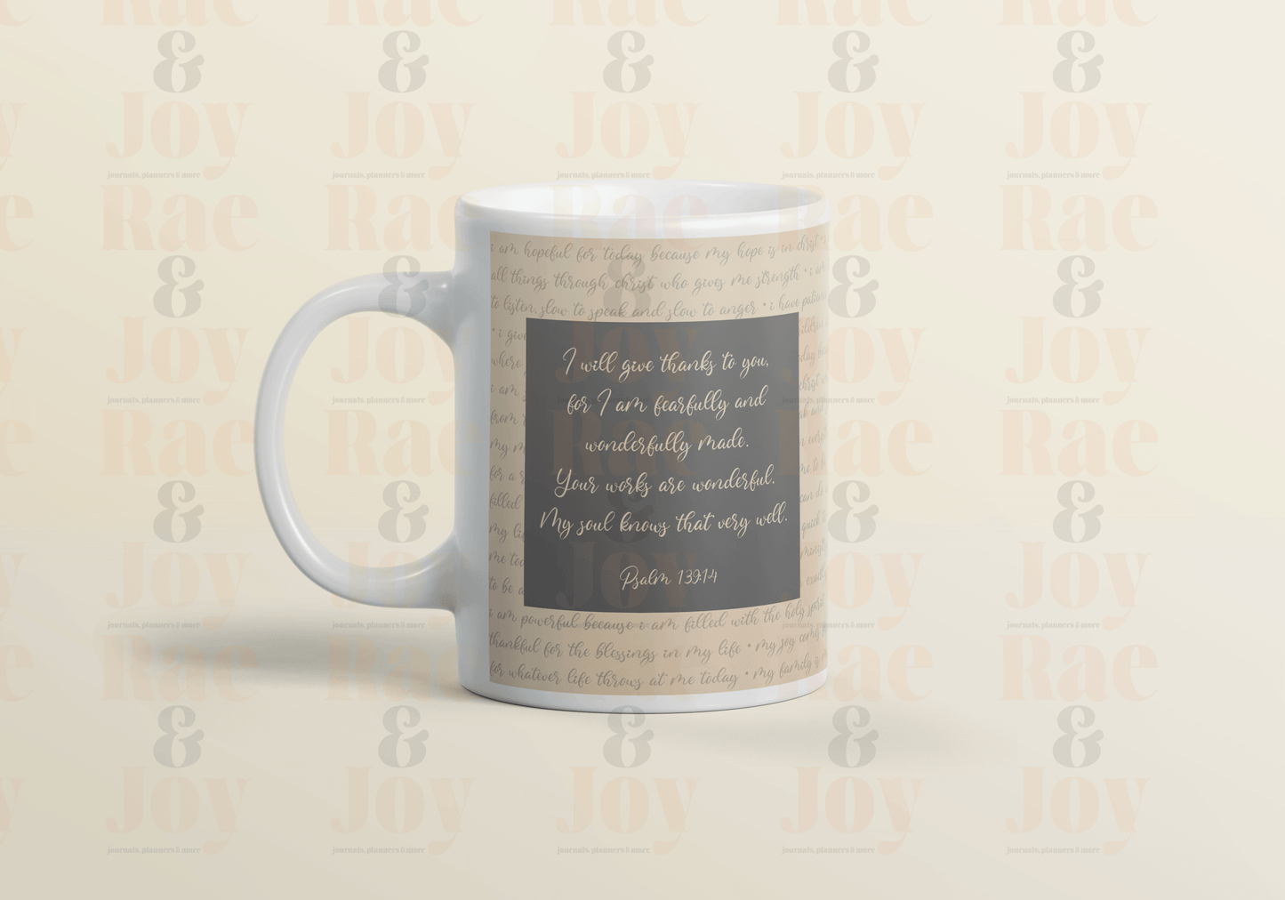 Personalized White Ceramic 15 Oz Mug - Faith And Blessings Collection | Custom Name Inspirational