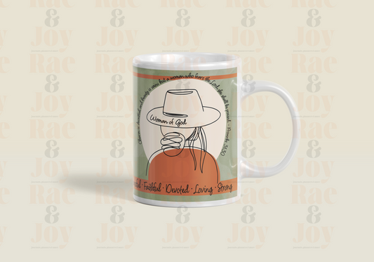 Personalized ’Woman Of God’ Boho 15 Oz Ceramic Mug – Proverbs 31:10 | Dishwasher Safe