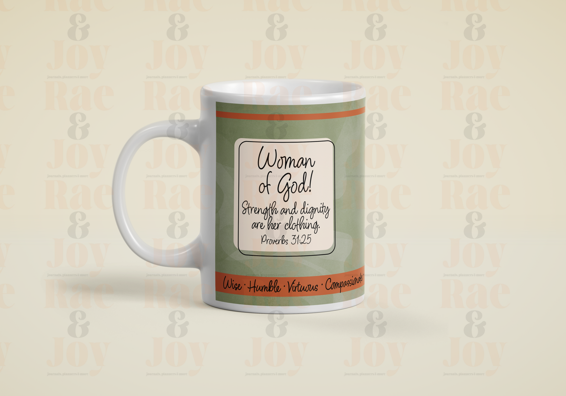 Personalized ’Woman Of God’ Boho 15 Oz Ceramic Mug – Proverbs 31:10 | Dishwasher Safe