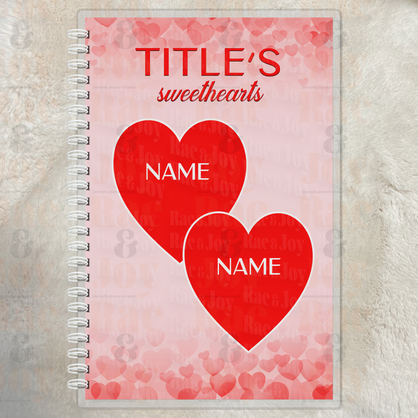 Sweethearts Personalized Lined Journal – Custom Names Heart Notebook for Mom, Grandma, Nana, Gigi, Mimi | Valentine’s & Mother’s Day Gift